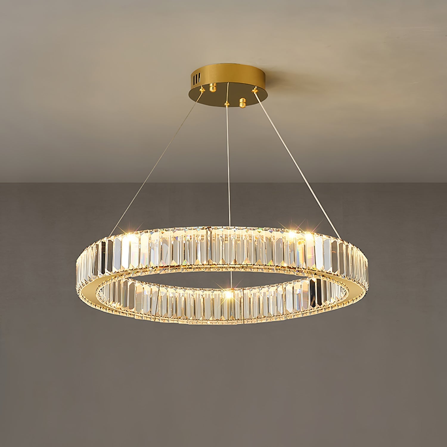 Lustra Chandelier Gold Crystal Ring - Letslighting