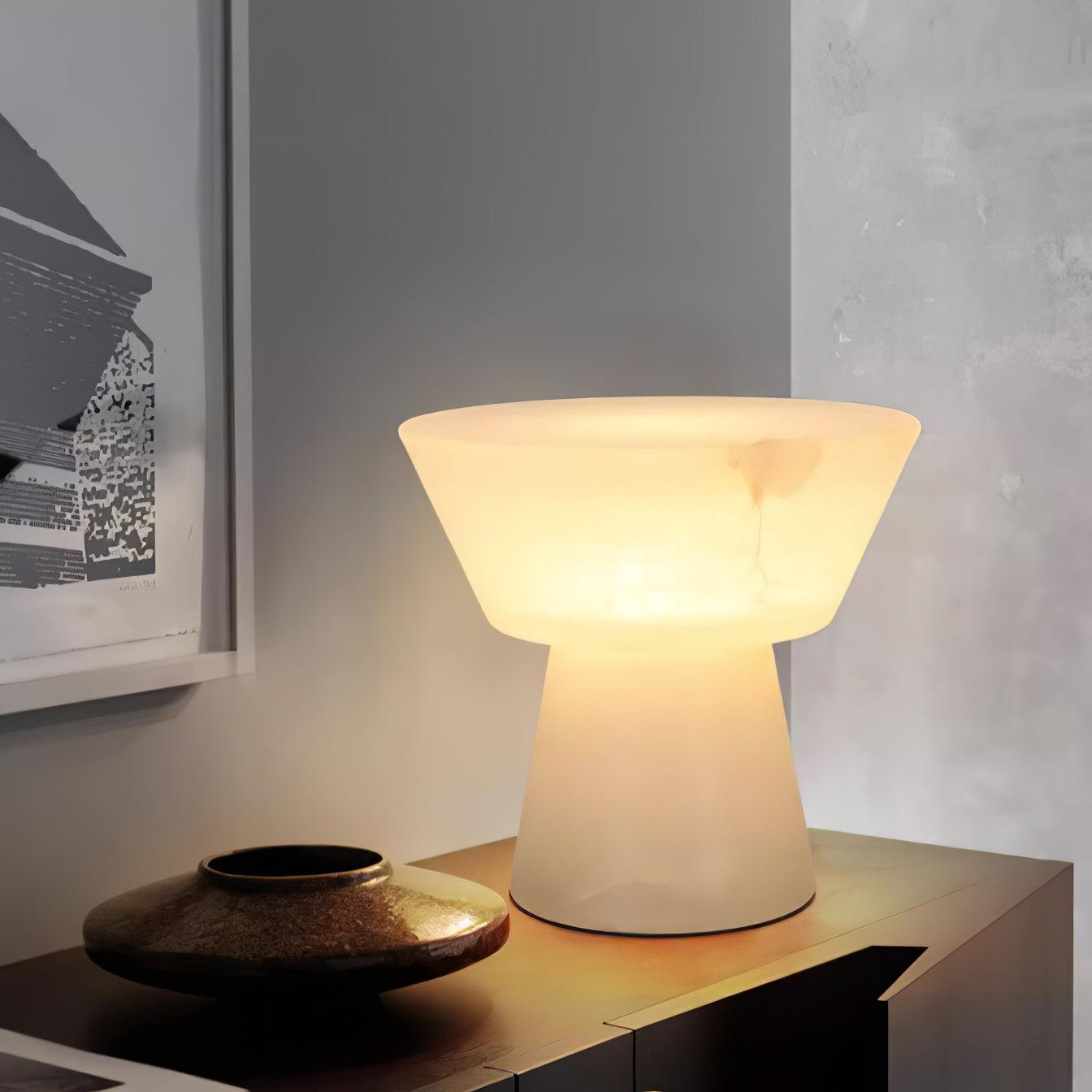 Elynara Pedestal Alabaster Table Lamp - Letslighting