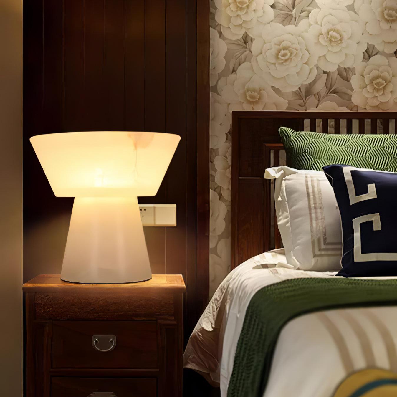 Elynara Pedestal Alabaster Table Lamp - Letslighting