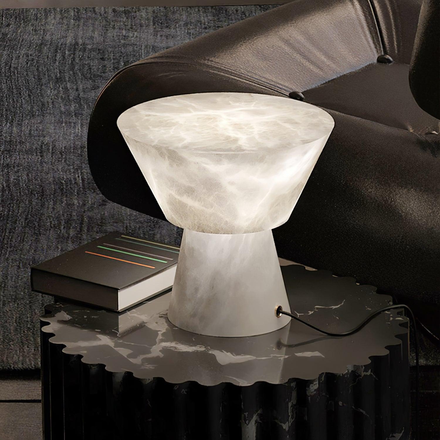 Elynara Pedestal Alabaster Table Lamp - Letslighting