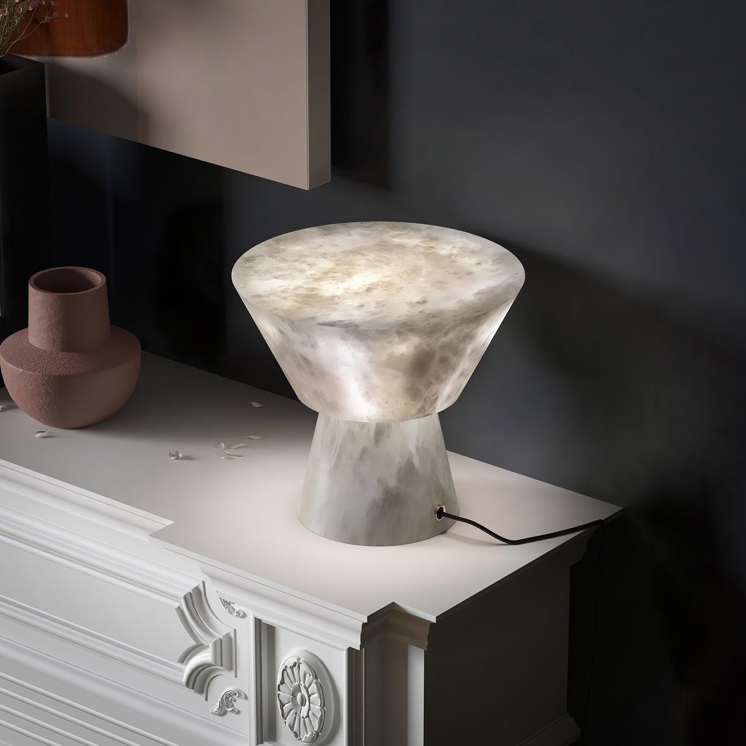 Elynara Pedestal Alabaster Table Lamp - Letslighting