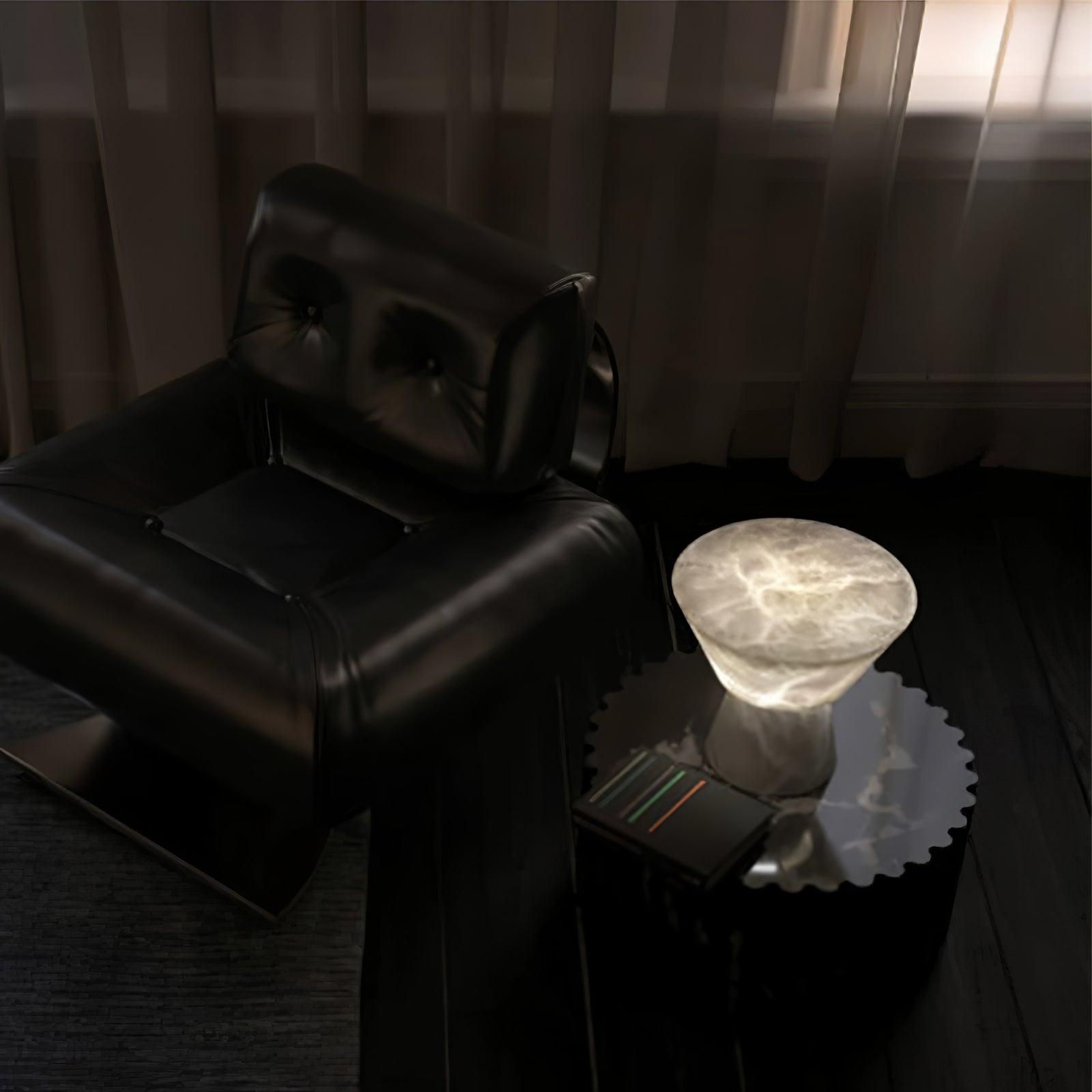 Elynara Pedestal Alabaster Table Lamp - Letslighting