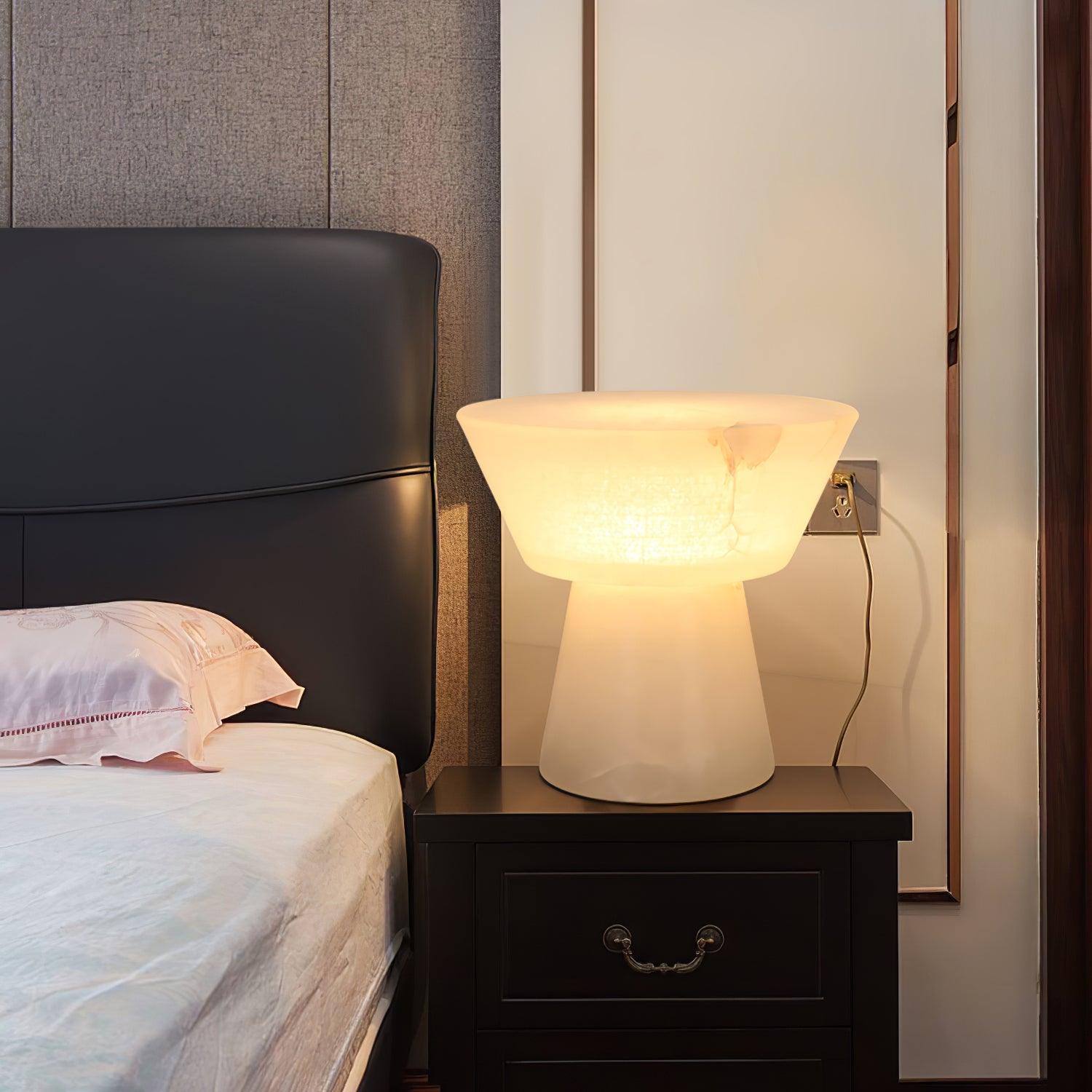 Elynara Pedestal Alabaster Table Lamp - Letslighting