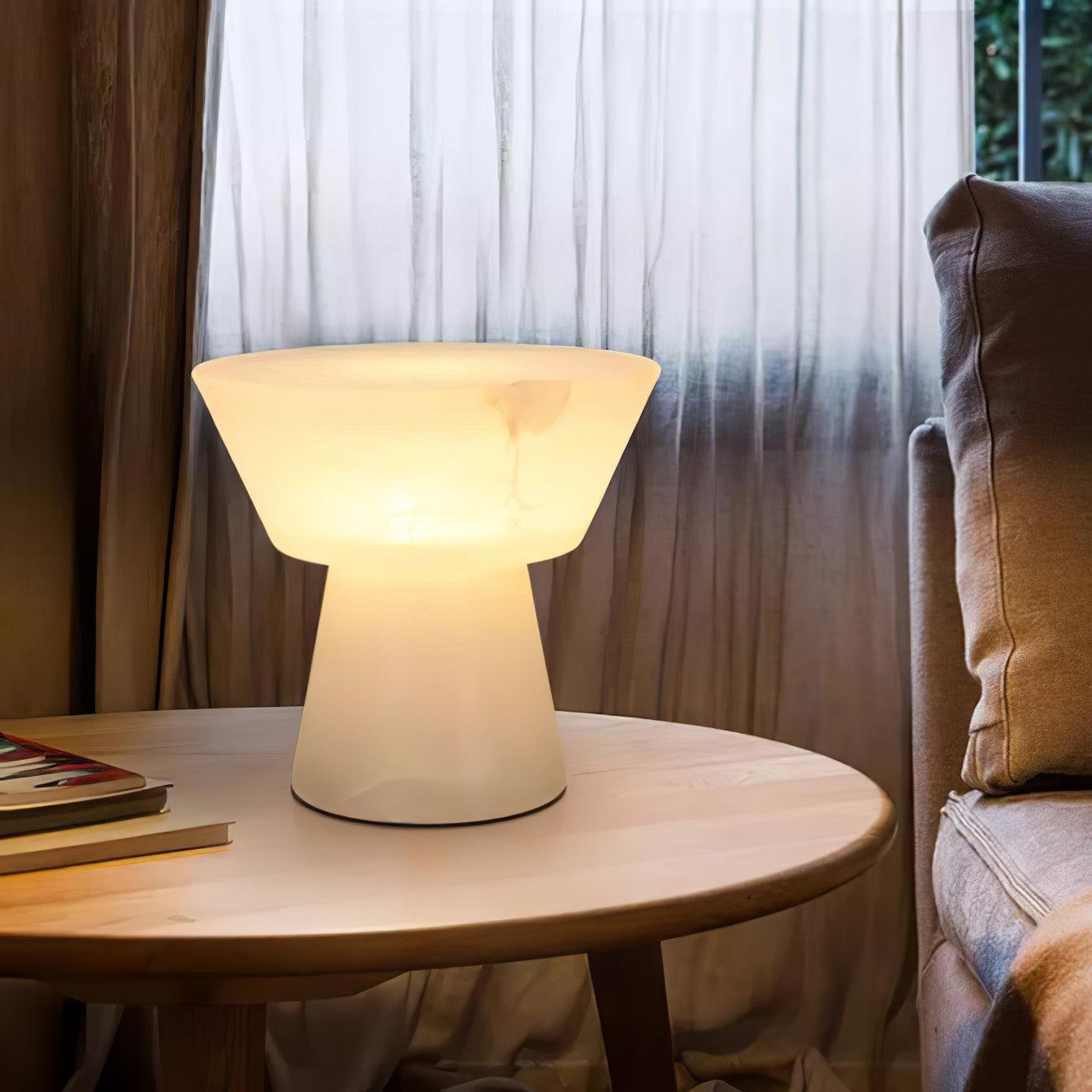 Elynara Pedestal Alabaster Table Lamp - Letslighting