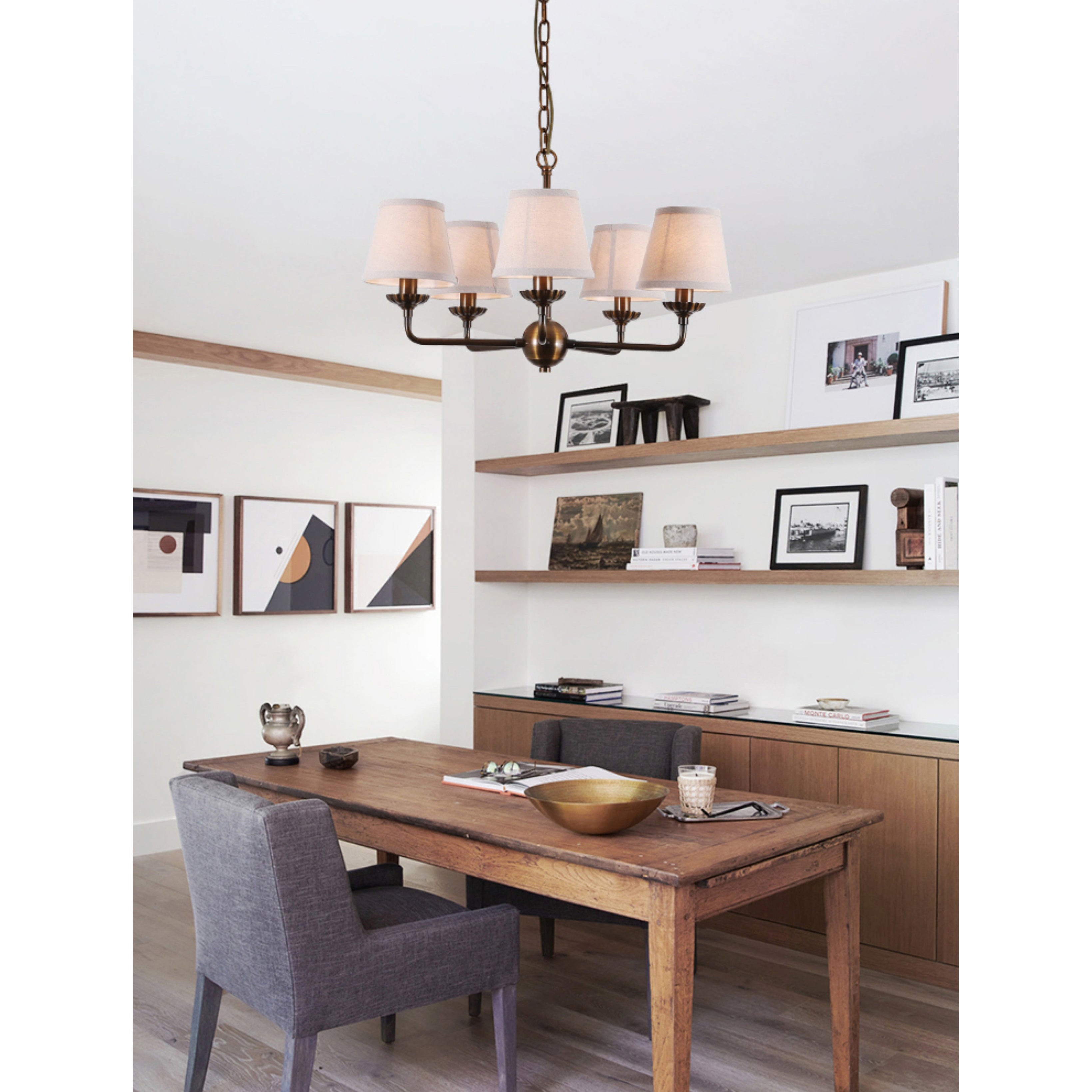 Gloruvyh Vintage Industrial Fabric Chandelier - Letslighting
