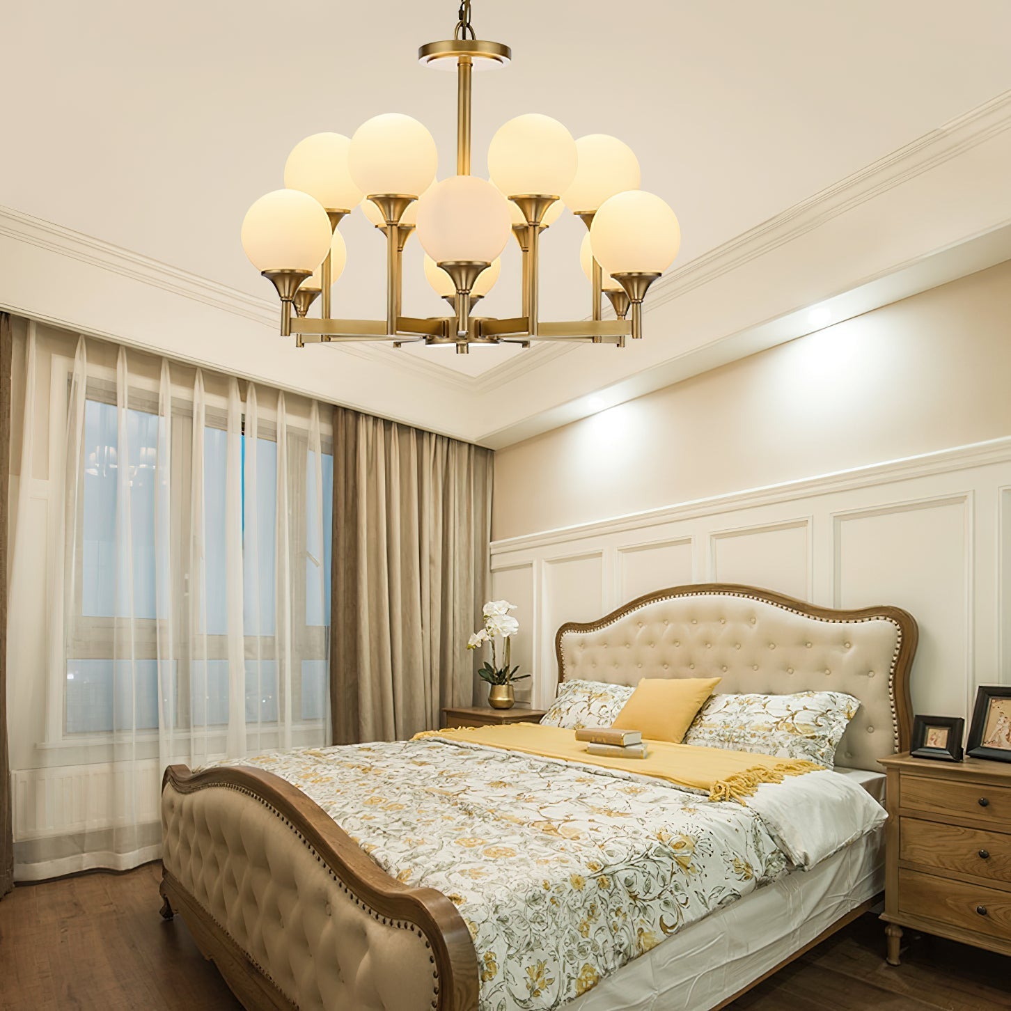 Himinuvyh Vintage Industrial Glass Chandelier - Letslighting