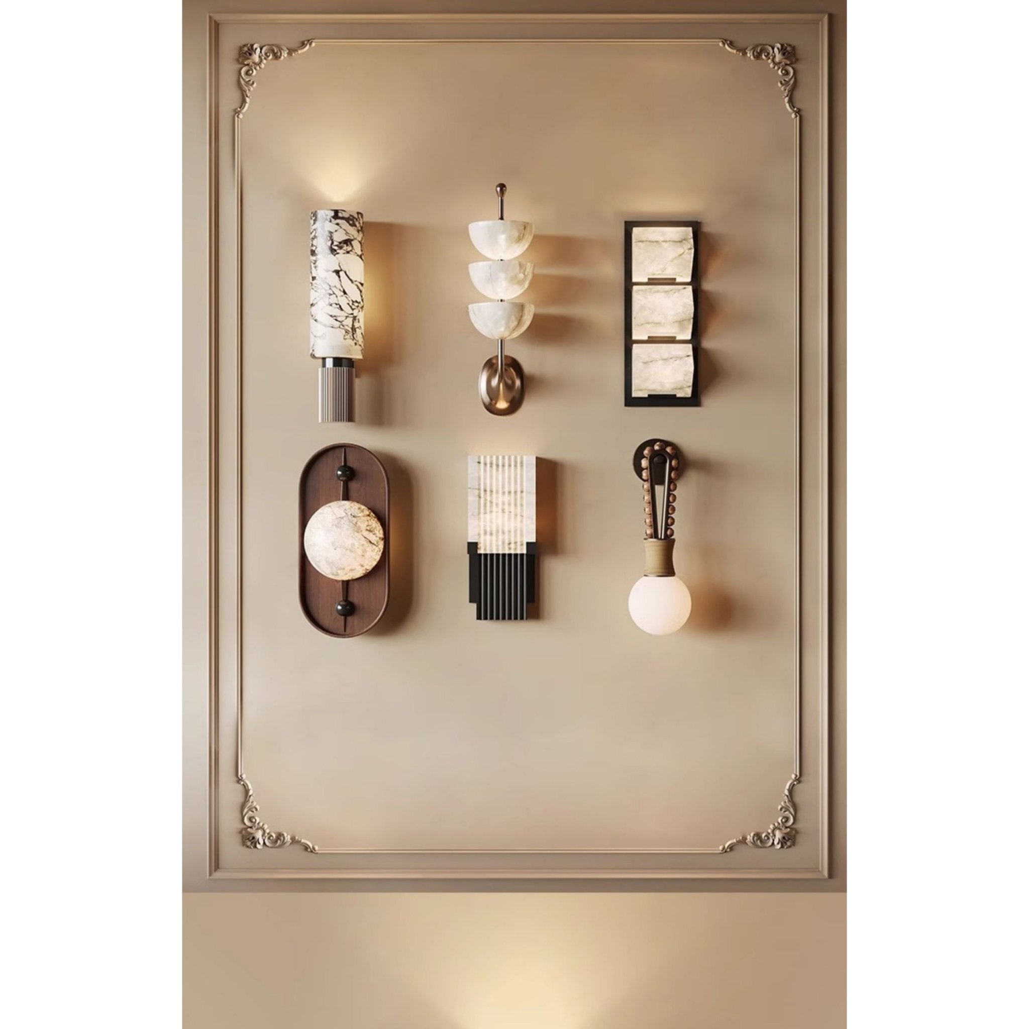 Lyvaran Oval Alabaster Wood Wall Light - Letslighting