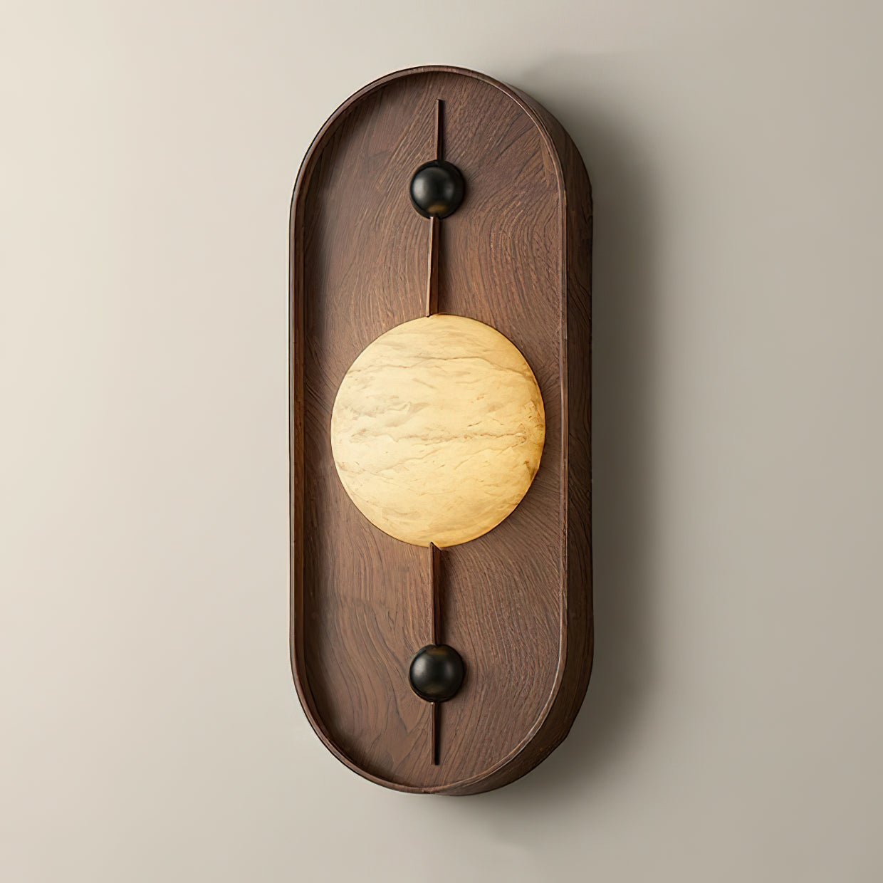 Lyvaran Oval Alabaster Wood Wall Light - Letslighting