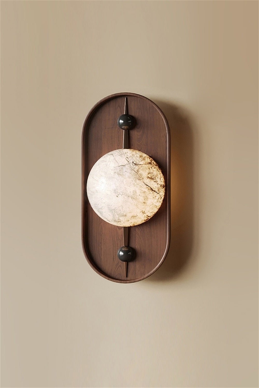 Lyvaran Oval Alabaster Wood Wall Light - Letslighting