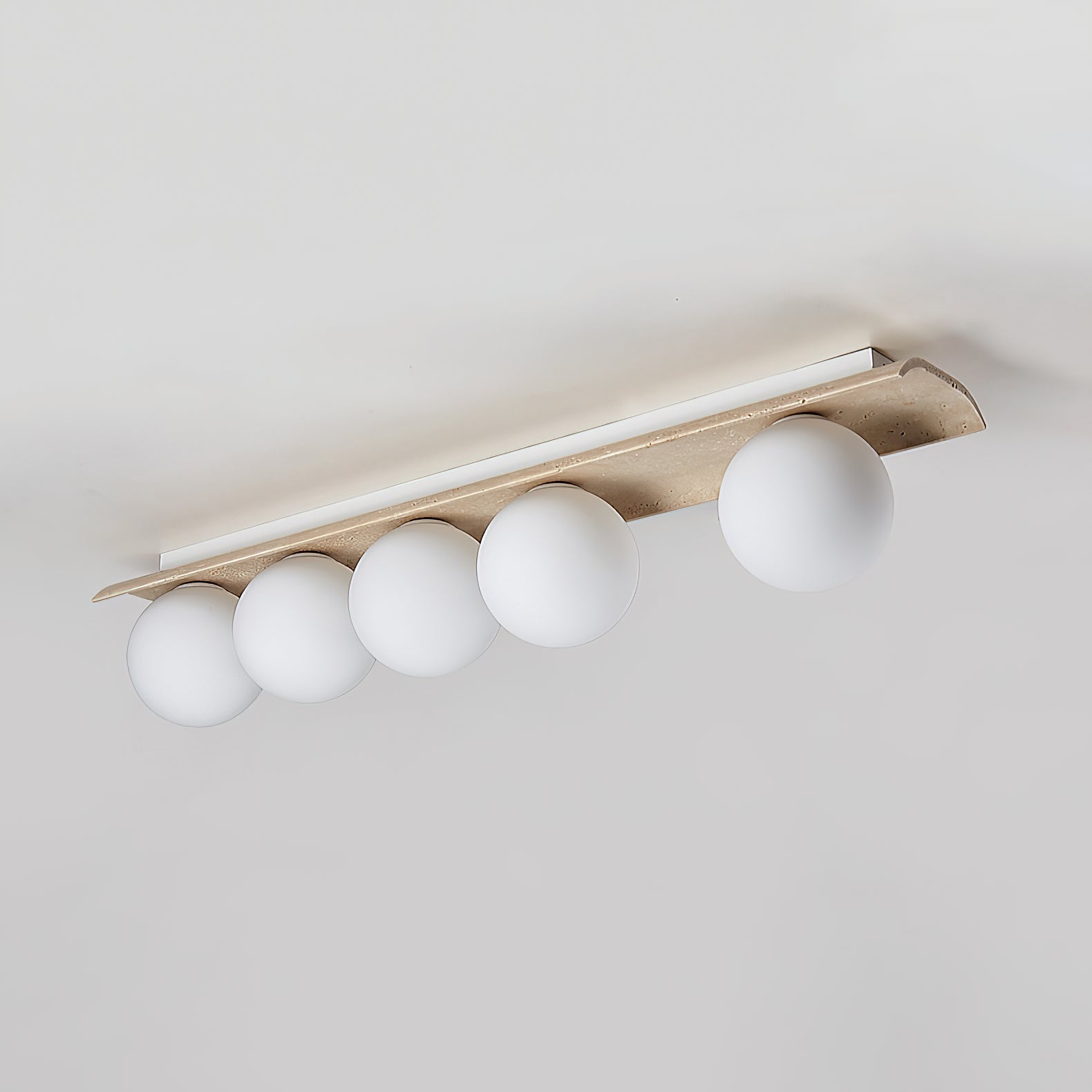 Bianca Globe Modern Minimalist Travertine Glass Ceiling Lamp - Letslighting
