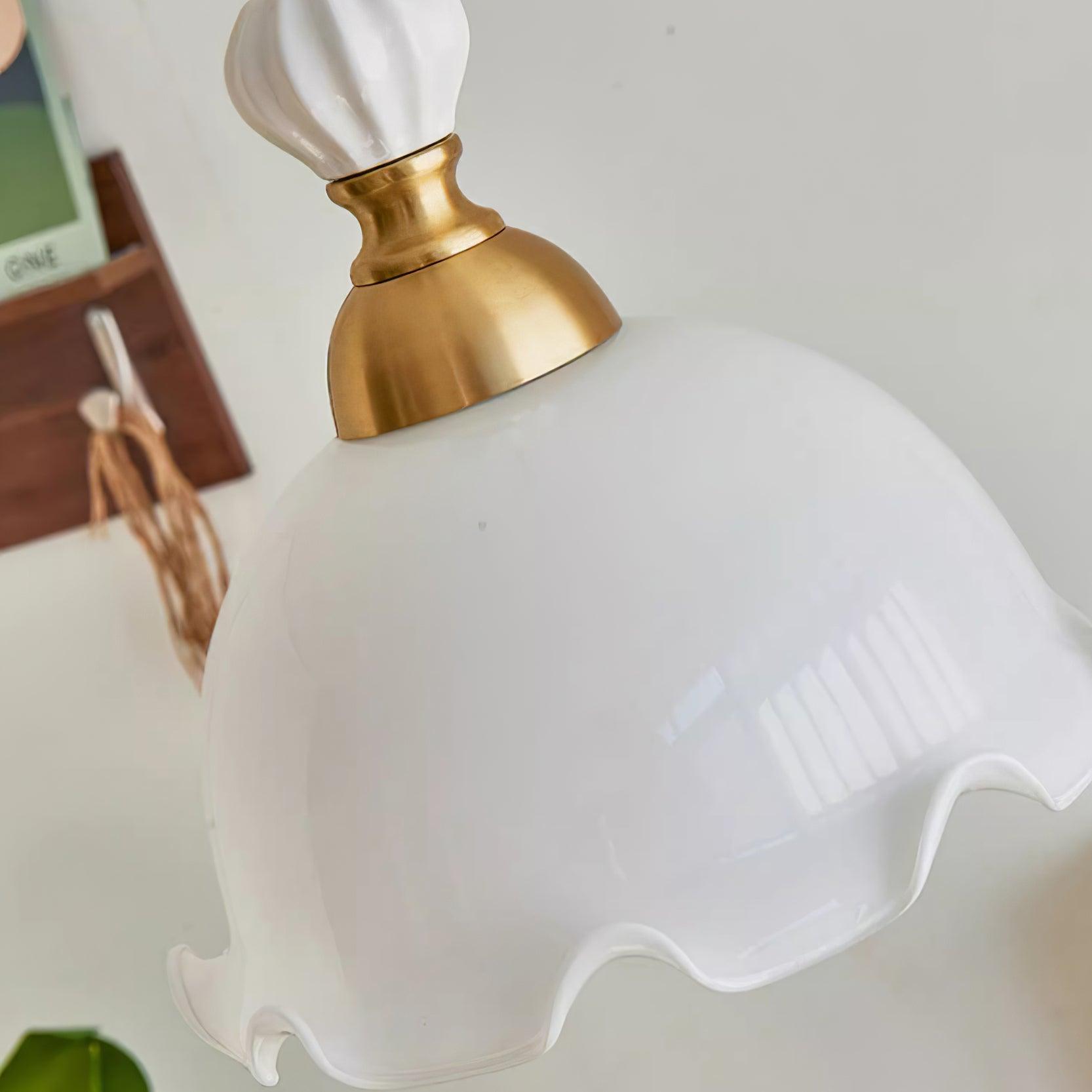 Pendant Lamp Wavy Edge Glass Shade Soft Glow Vintage Romantic - Letslighting