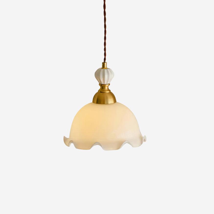 Pendant Lamp Wavy Edge Glass Shade Soft Glow Vintage Romantic - Letslighting