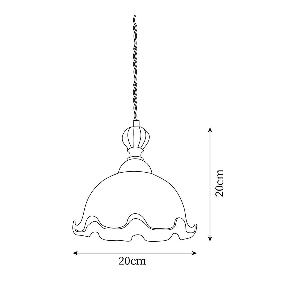 Pendant Lamp Wavy Edge Glass Shade Soft Glow Vintage Romantic - Letslighting