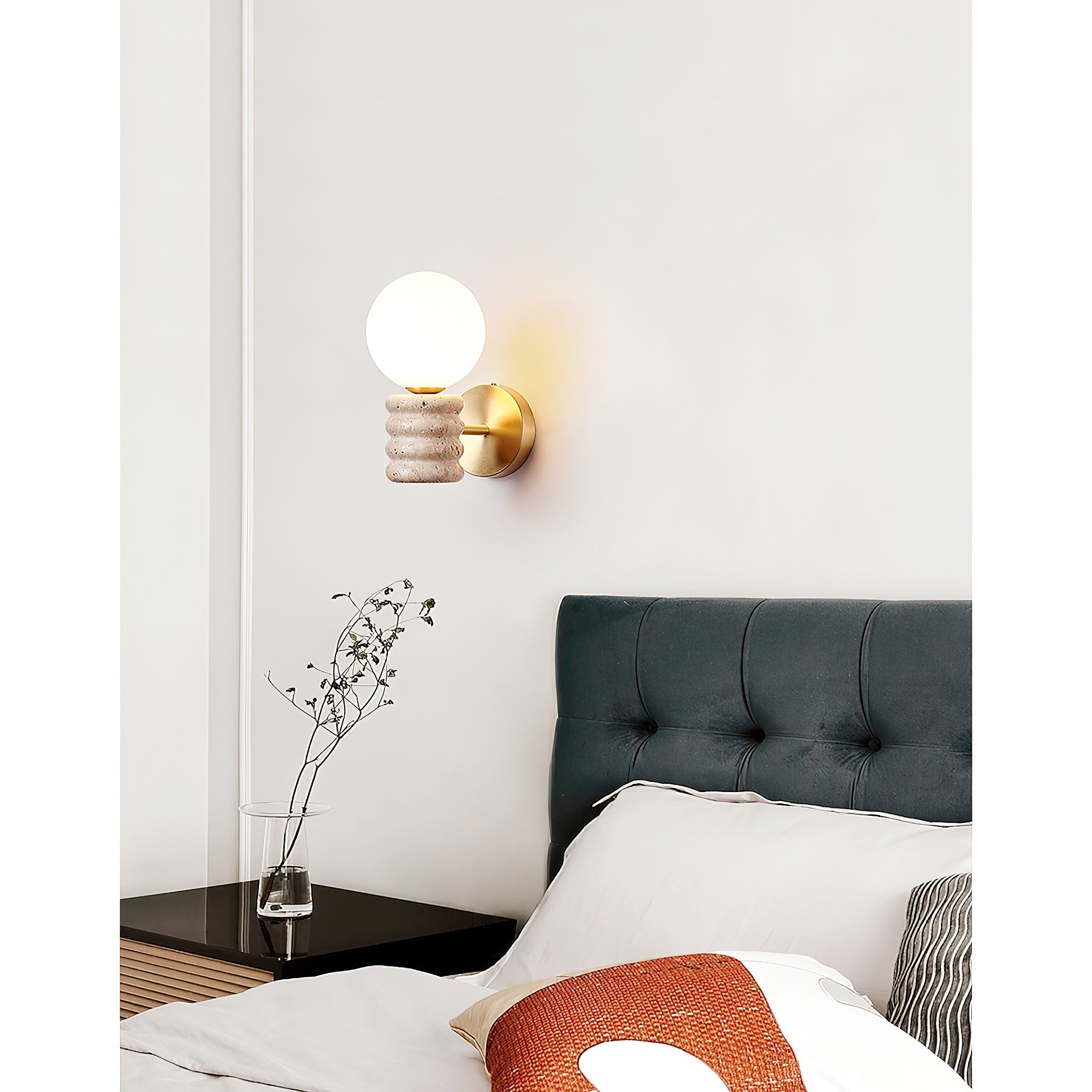 Ljomuvyh Travertine Glass Wall Lamp - Letslighting