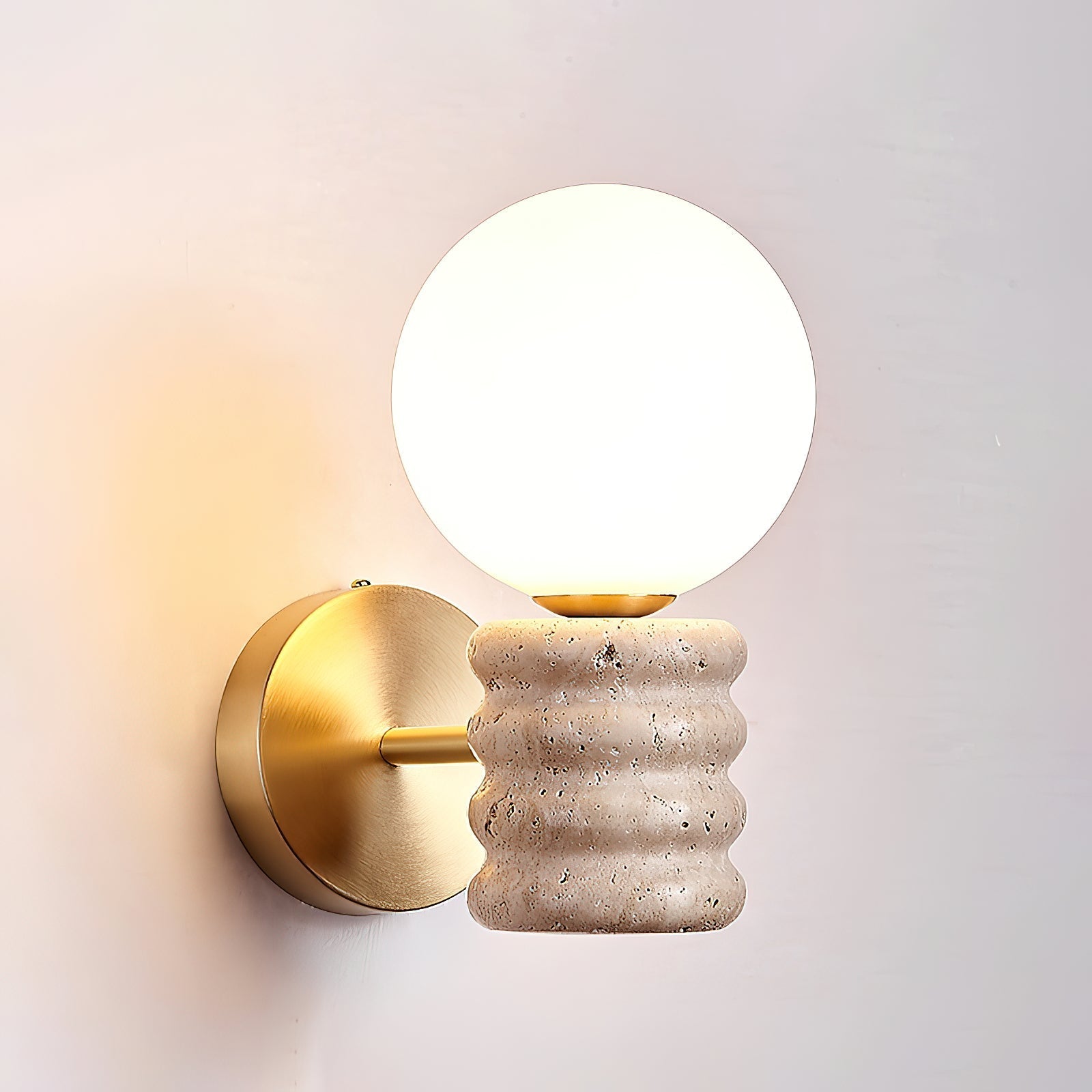 Ljomuvyh Travertine Glass Wall Lamp - Letslighting