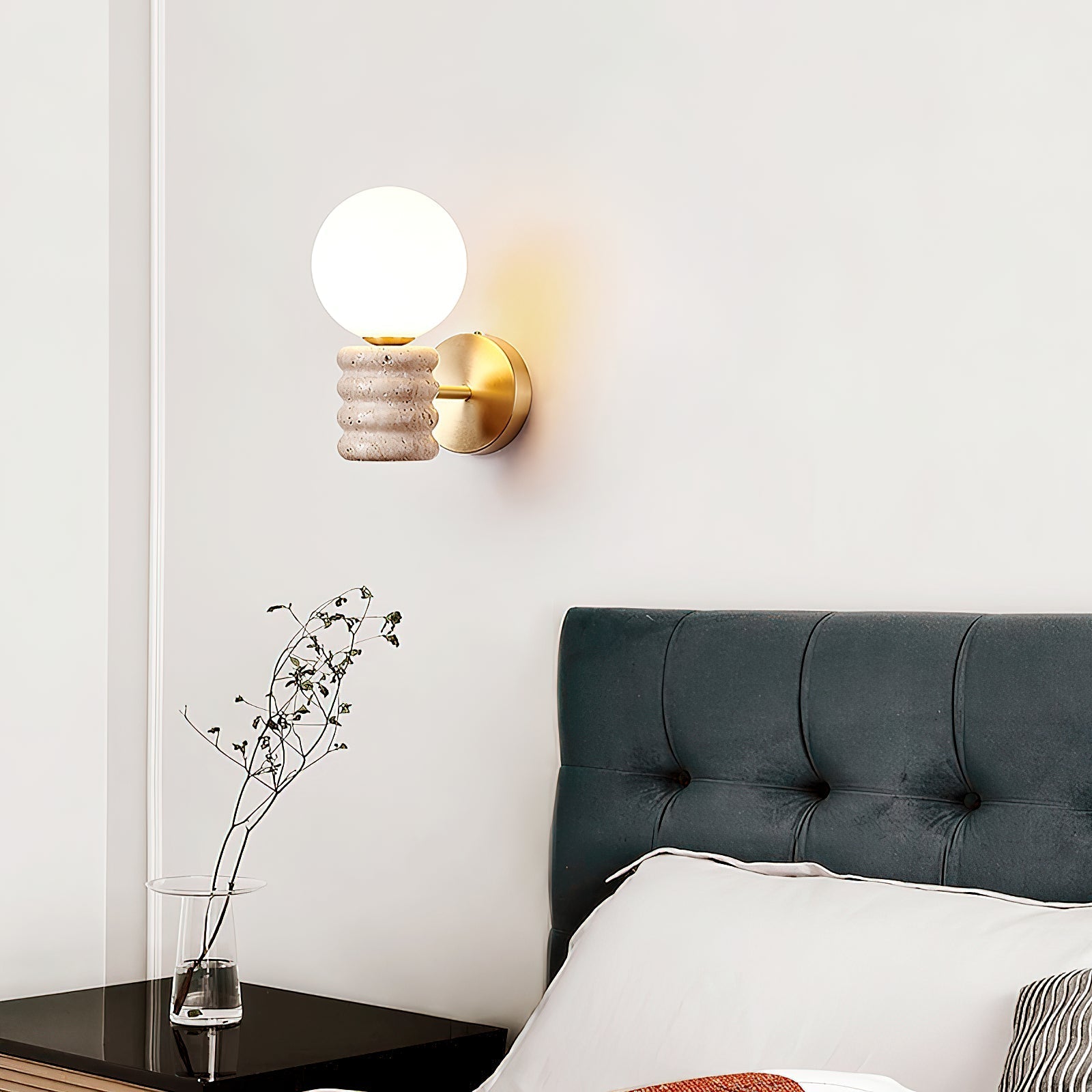 Ljomuvyh Travertine Glass Wall Lamp - Letslighting