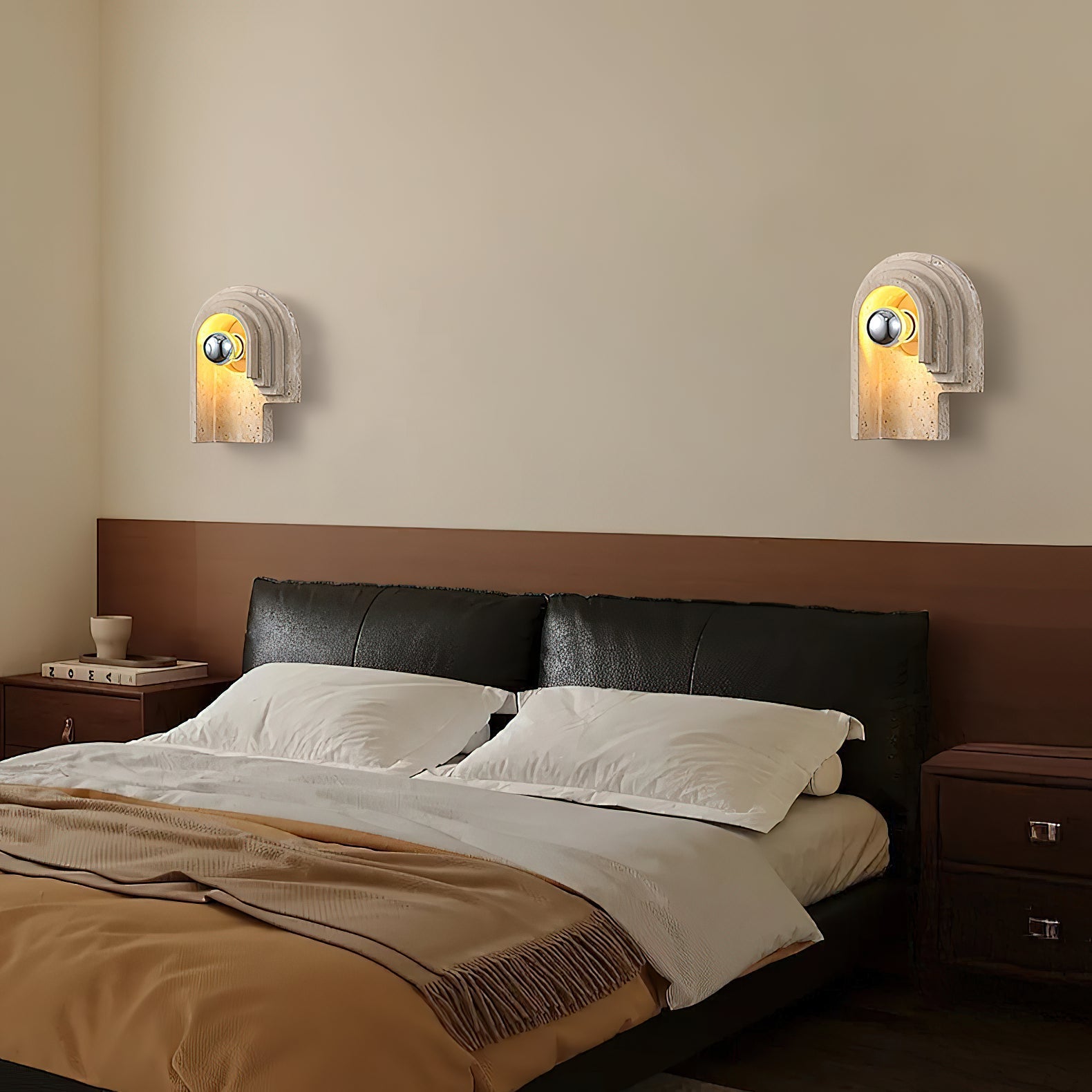 Mjolkuvyh Modern Minimalist Travertine Wall Lamp - Letslighting