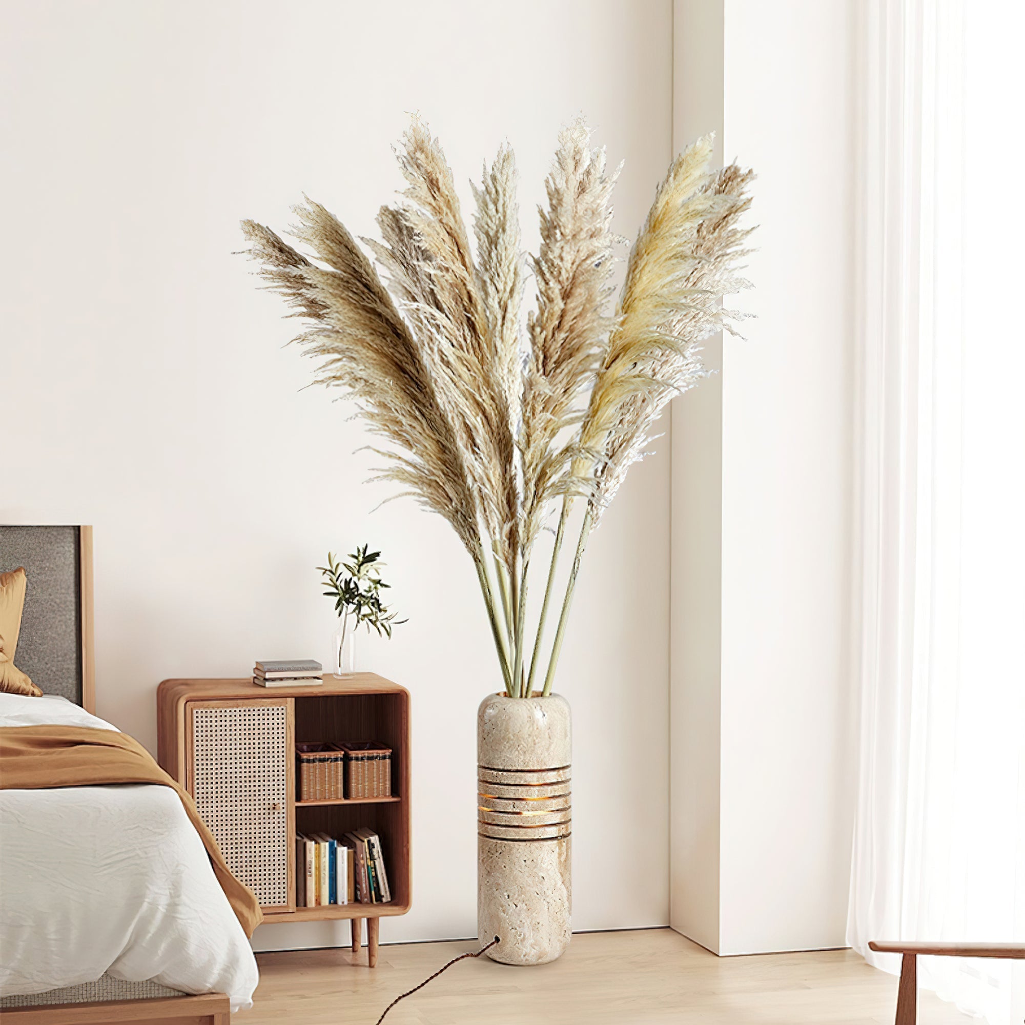 Aursolila Cylindrical Travertine Table Lamp - Letslighting