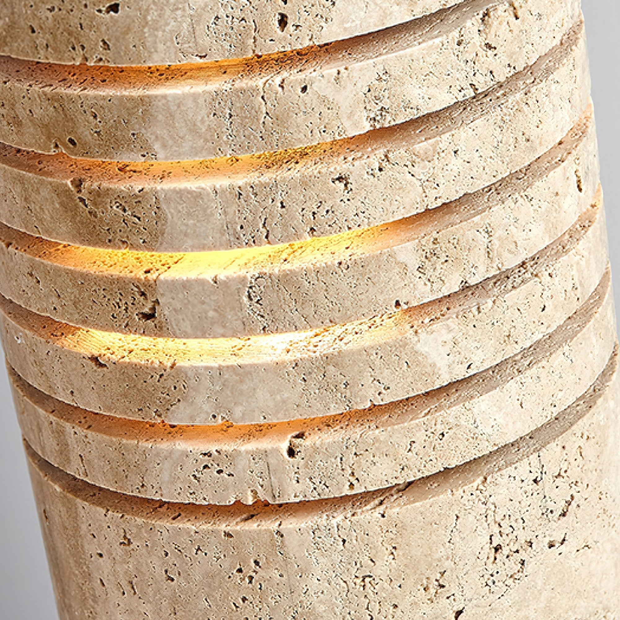 Aursolila Cylindrical Travertine Table Lamp - Letslighting