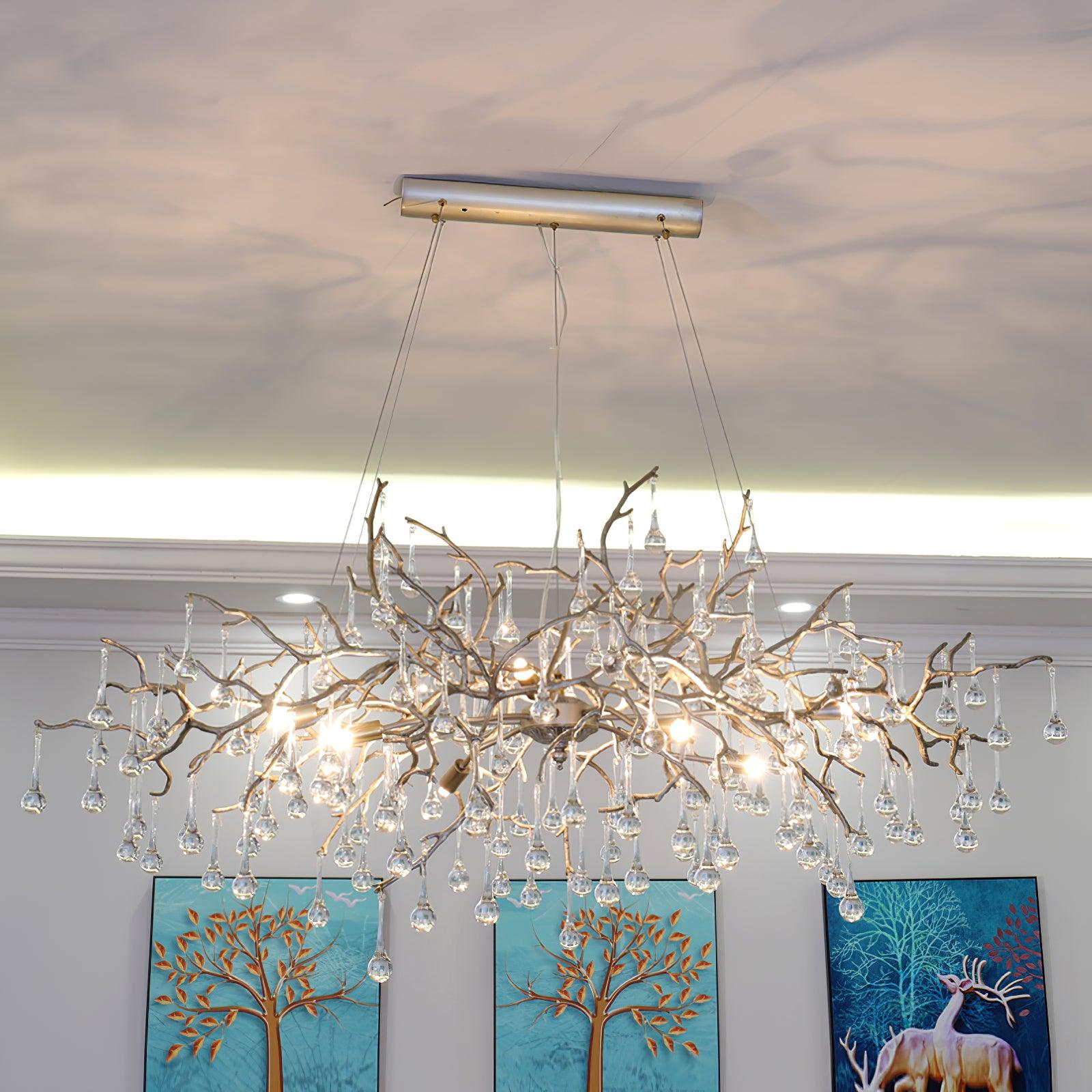 Lustra Chandelier Brass Crystal Branch - Letslighting