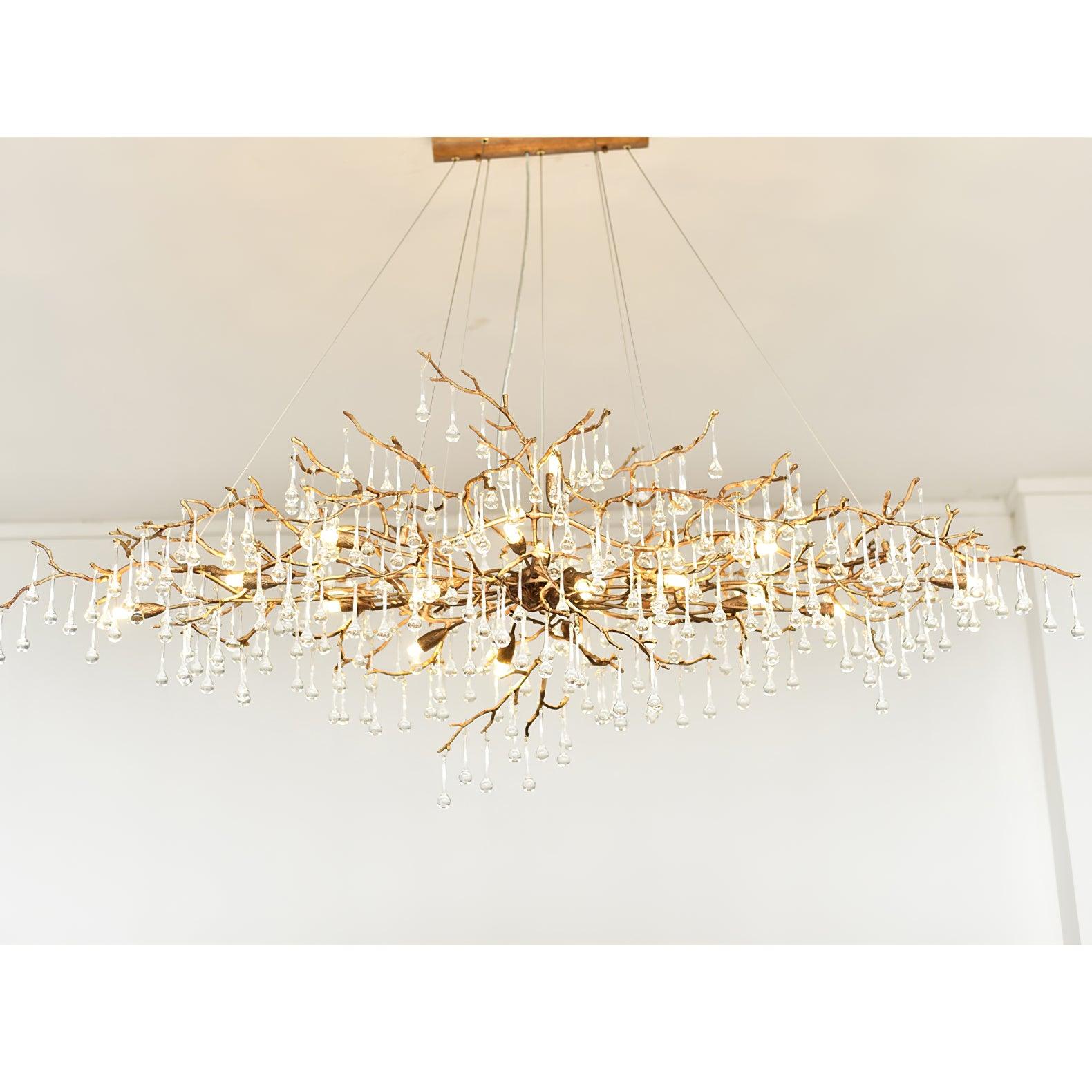 Lustra Chandelier Brass Crystal Branch - Letslighting