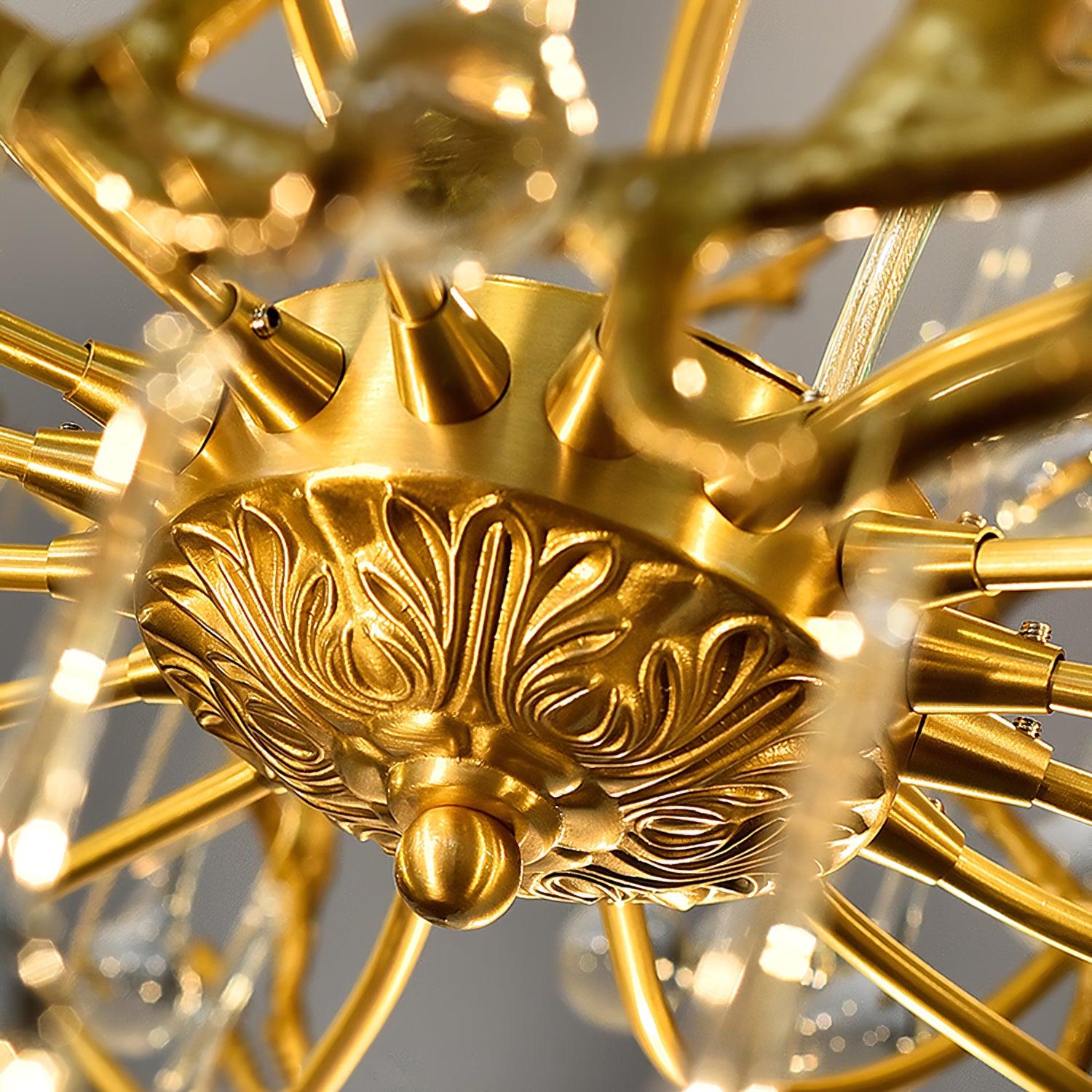 Lustra Chandelier Brass Crystal Branch - Letslighting