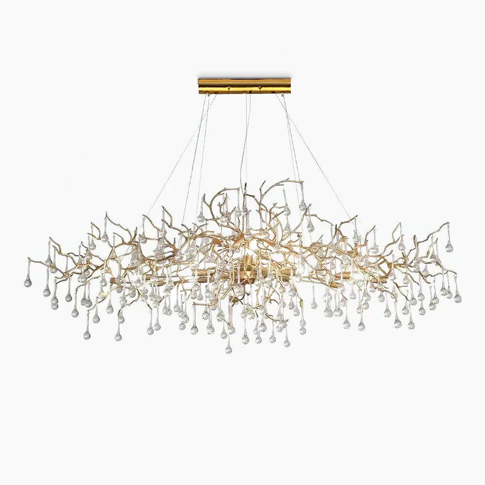 Lustra Chandelier Brass Crystal Branch - Letslighting