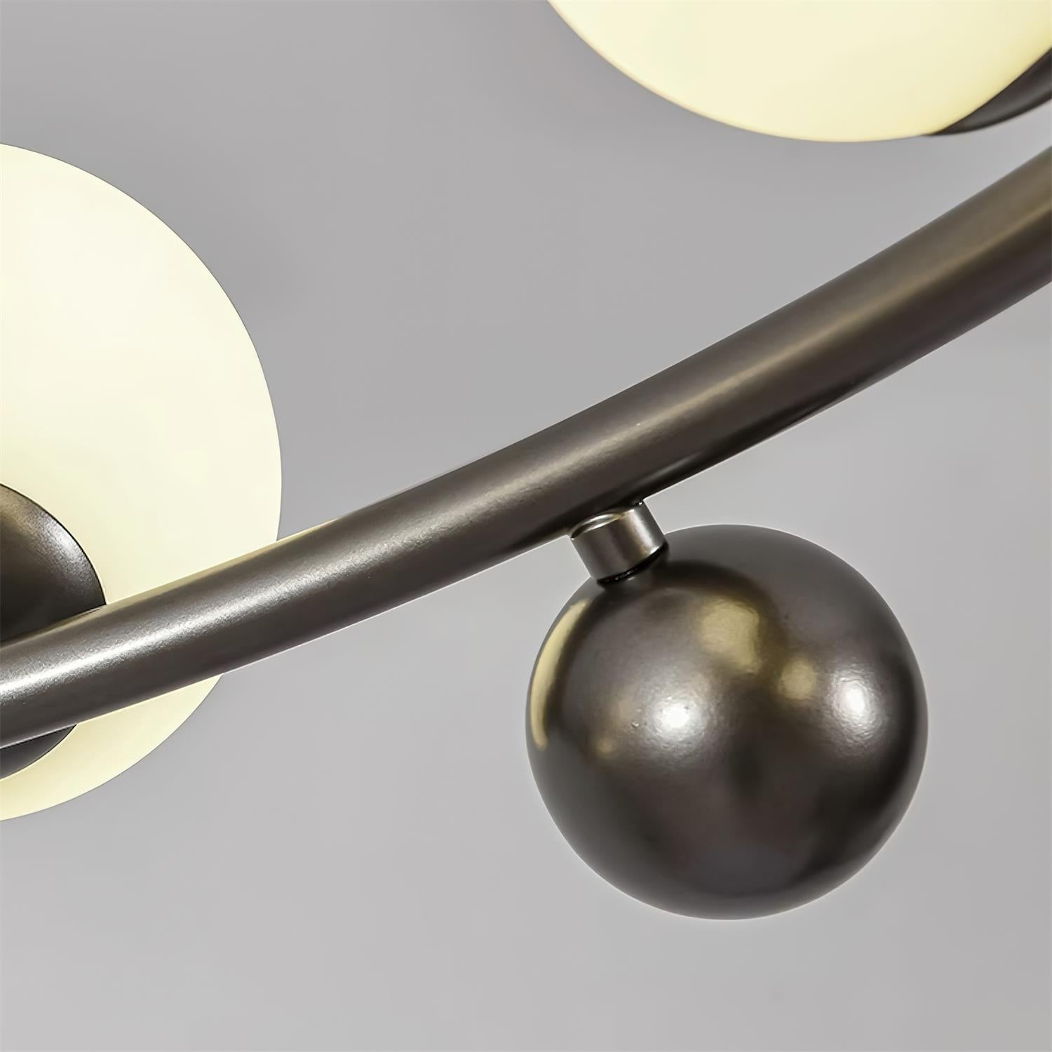 Keden Ceiling Light Black Orbital Frosted Glass Shades - Letslighting