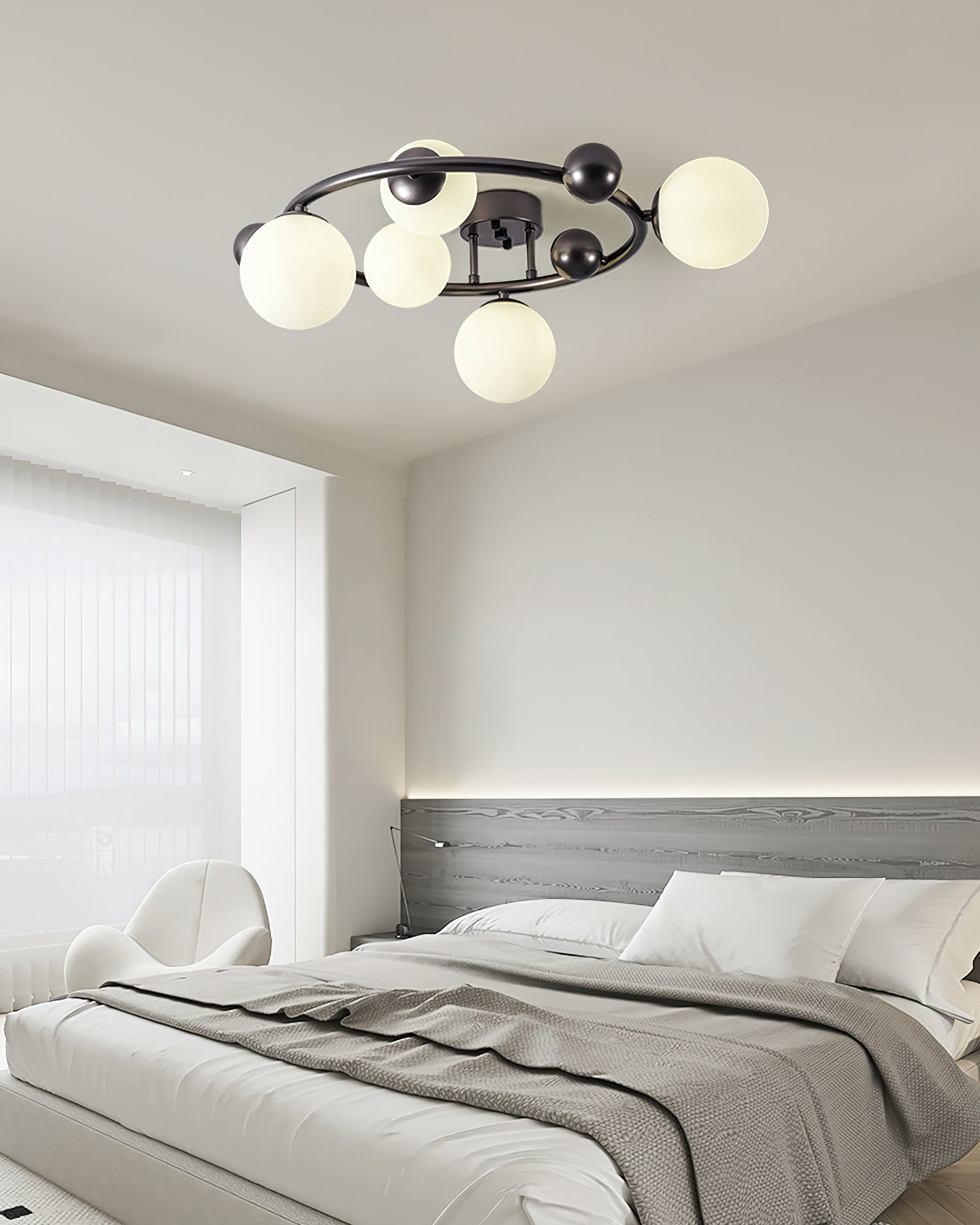 Keden Ceiling Lamp Frosted Glass Orbit Ring Modern - Letslighting