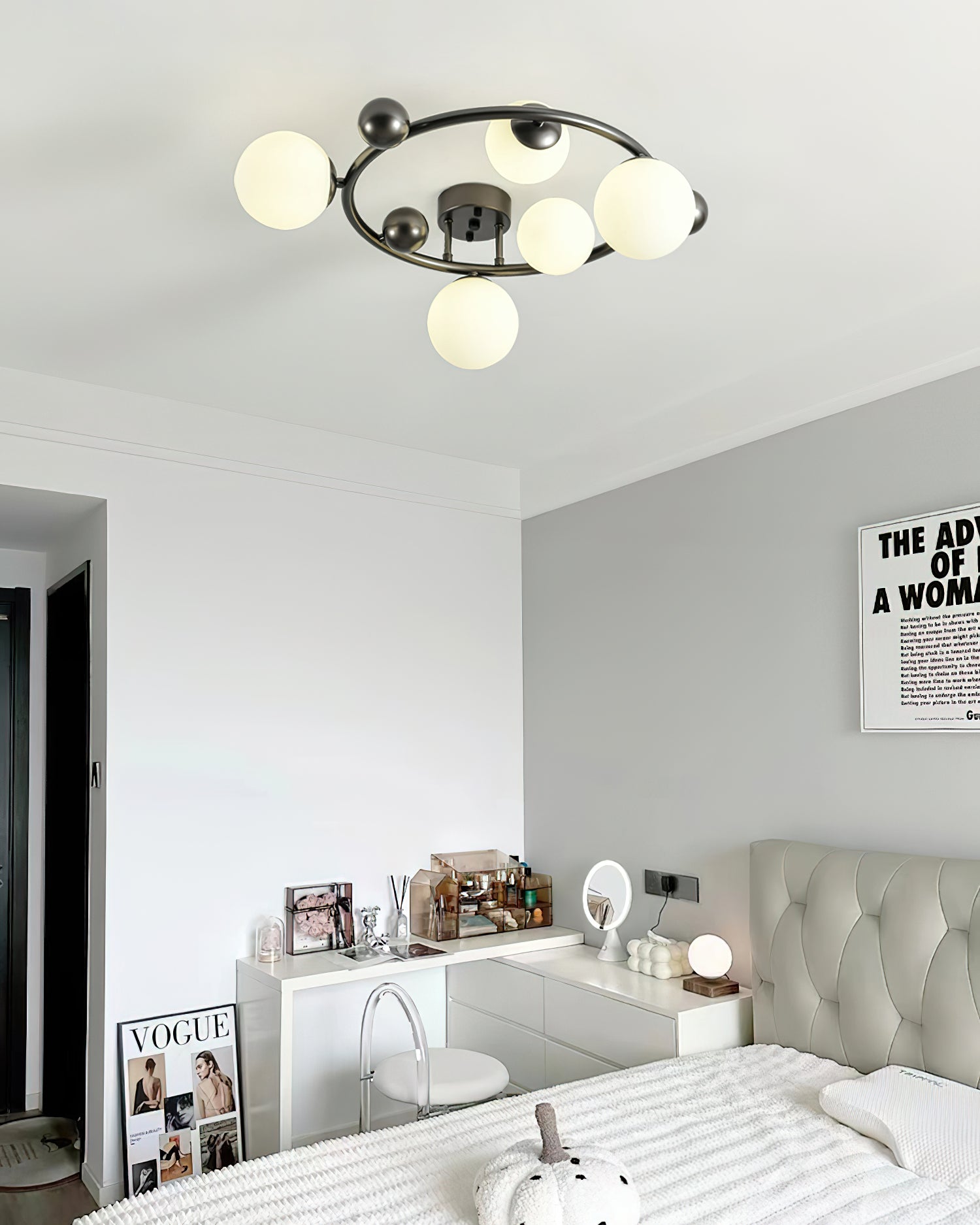 Keden Ceiling Lamp Frosted Glass Orbit Ring Modern - Letslighting