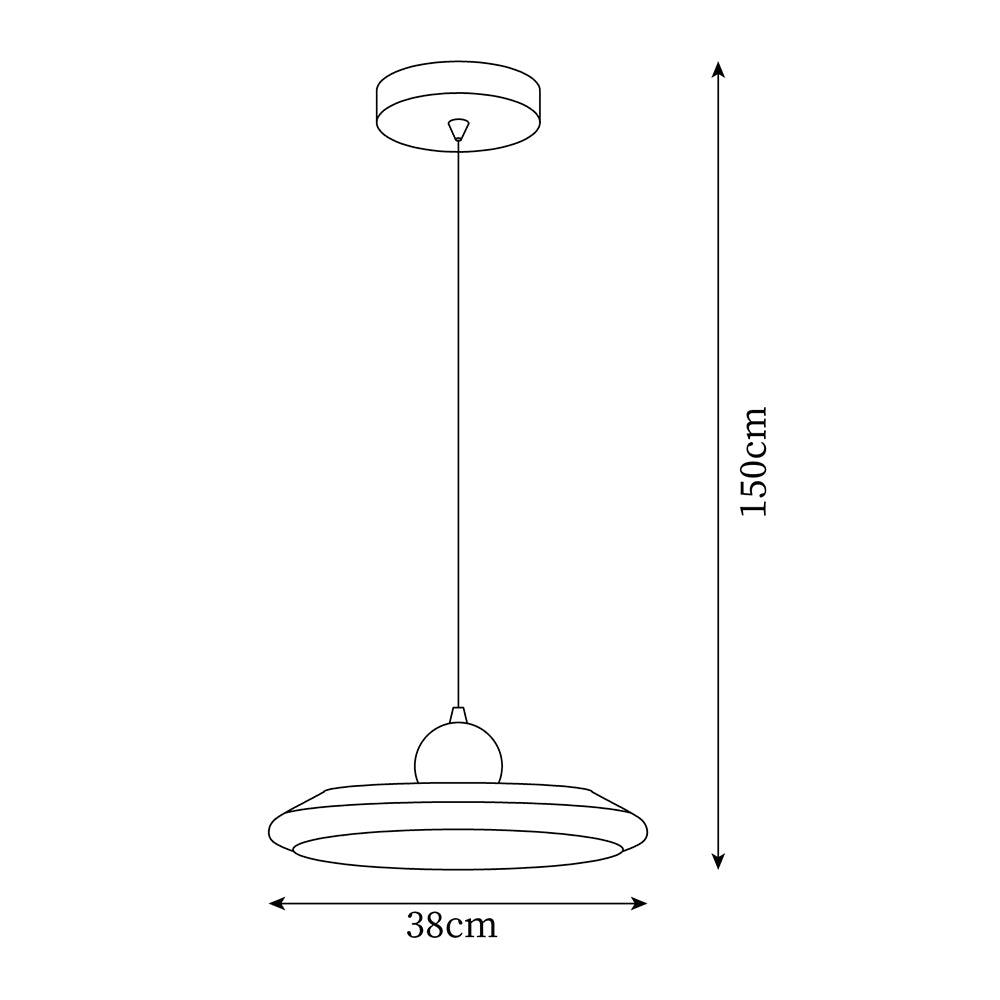 Pendant Lamp White Acrylic Disc Green Trim Red Bold - Letslighting