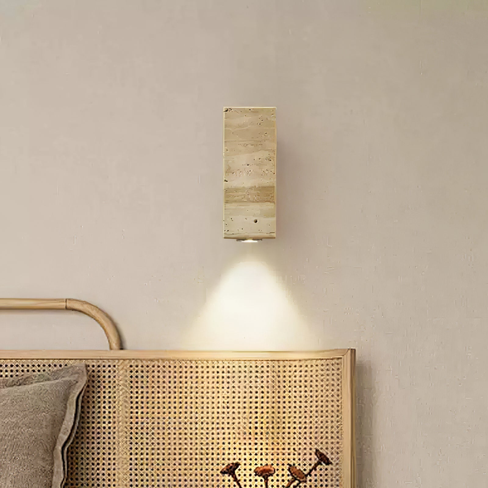 Veyrila Rectangular Travertine Wall Light - Letslighting