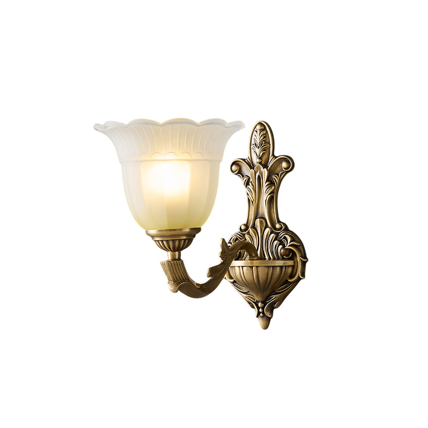 Sifuvyd Luxury Flower Brass Glass Sconce - Letslighting