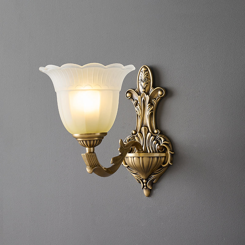 Sifuvyd Luxury Flower Brass Glass Sconce - Letslighting