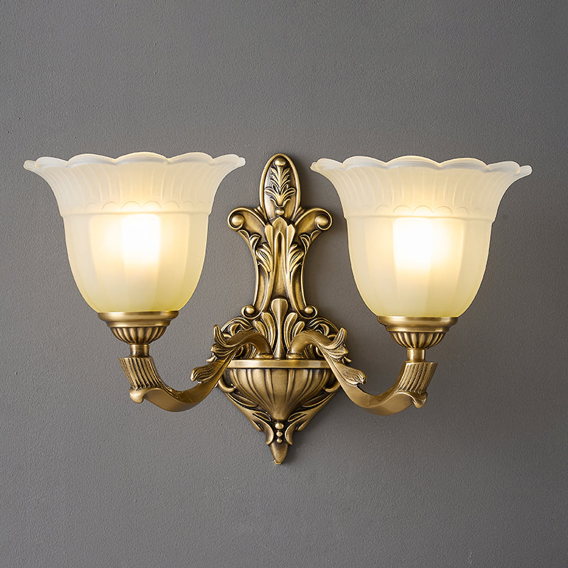 Sifuvyd Luxury Flower Brass Glass Sconce - Letslighting