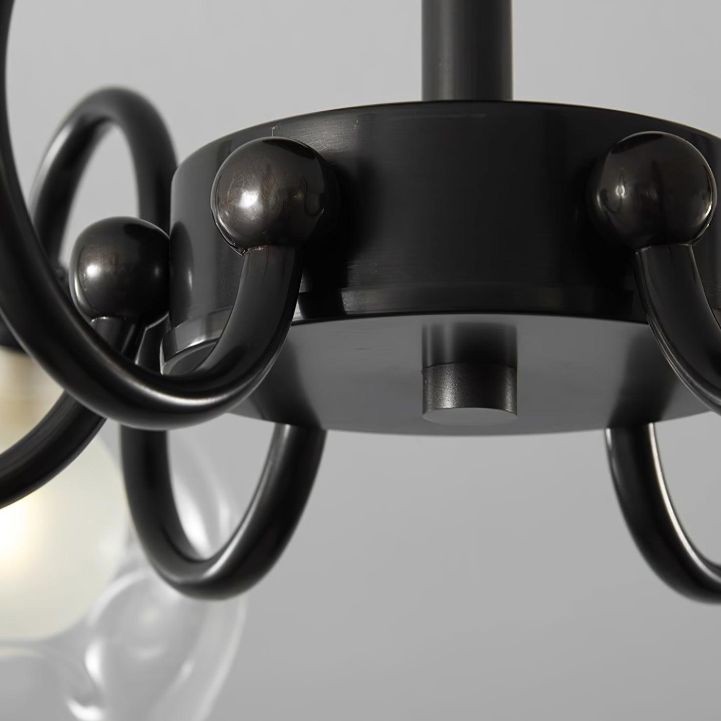 Orb Ceiling Lamp Bloom Glass Globe Arms Modern Living Room - Letslighting