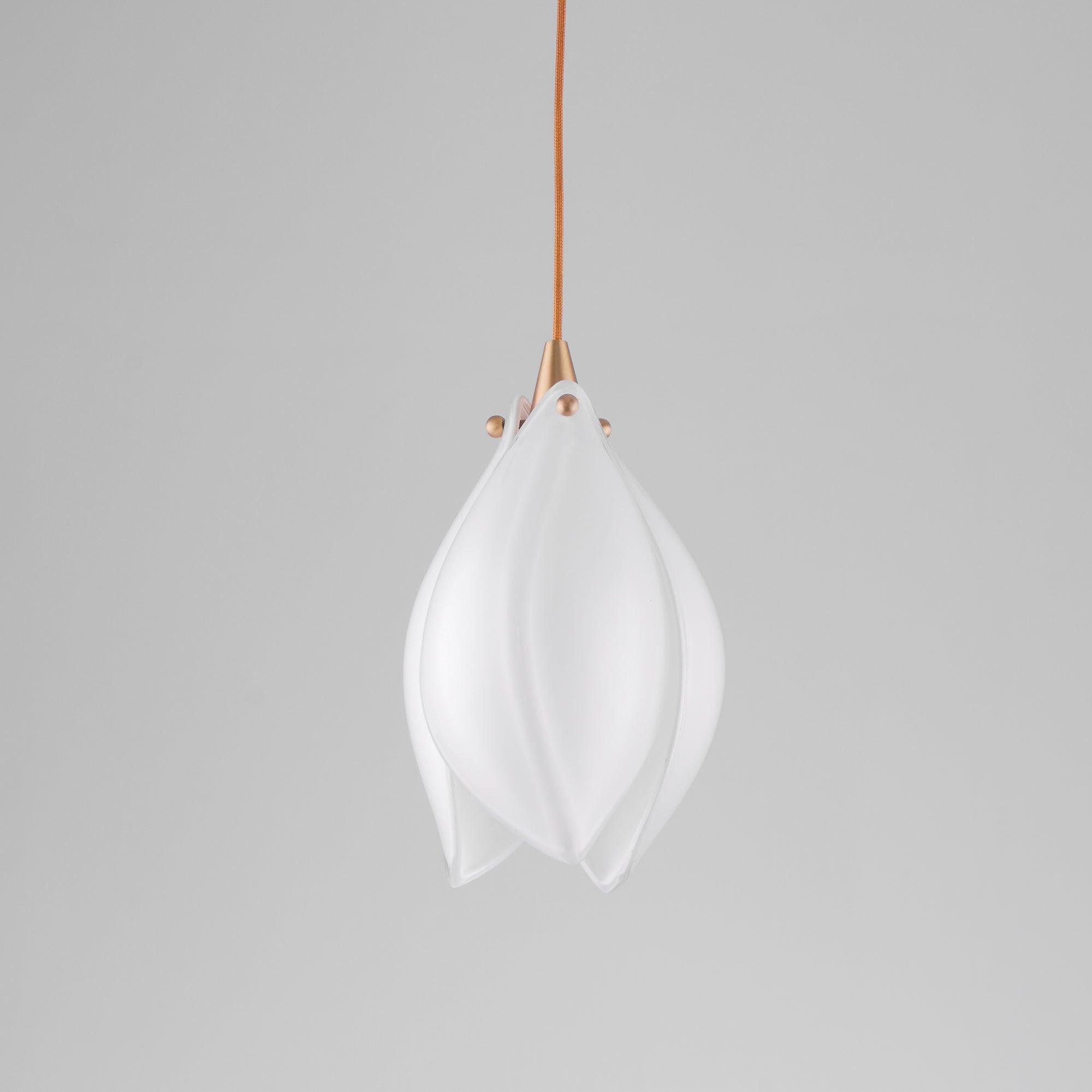 Lustra Pendant Lamp White Floral Ceramic - Letslighting
