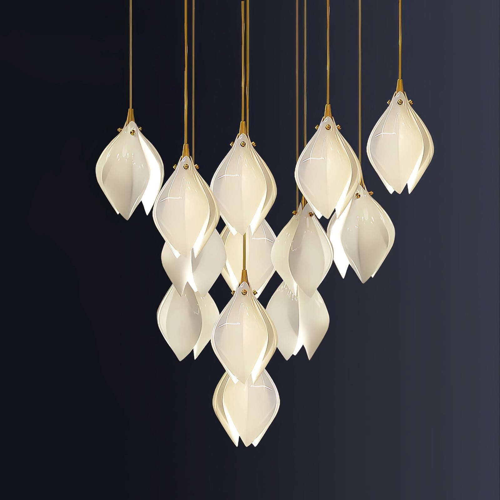 Lustra Pendant Lamp White Floral Ceramic - Letslighting