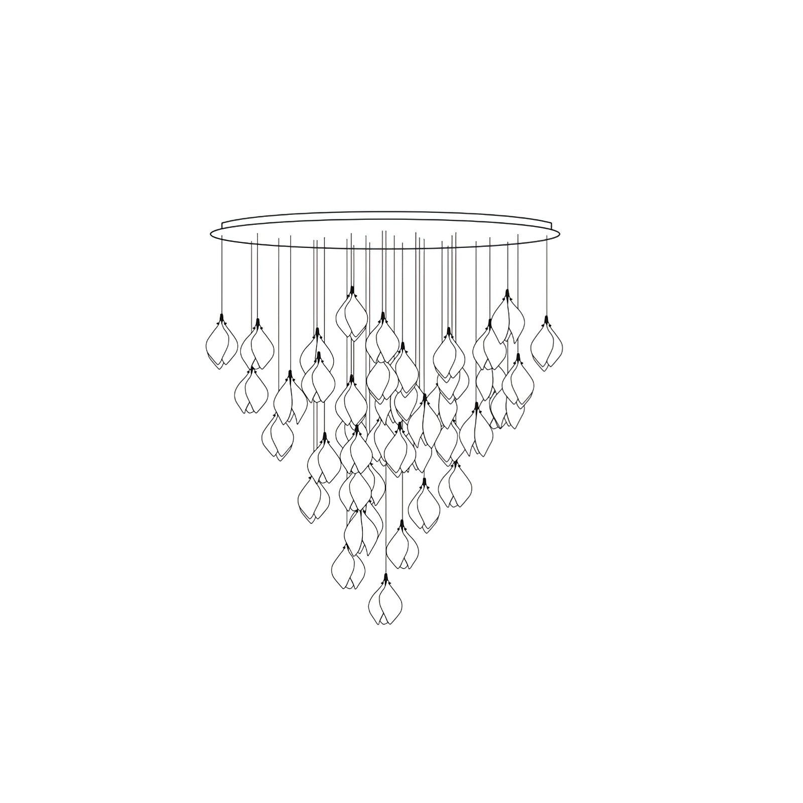 Lustra Pendant Lamp White Floral Ceramic - Letslighting