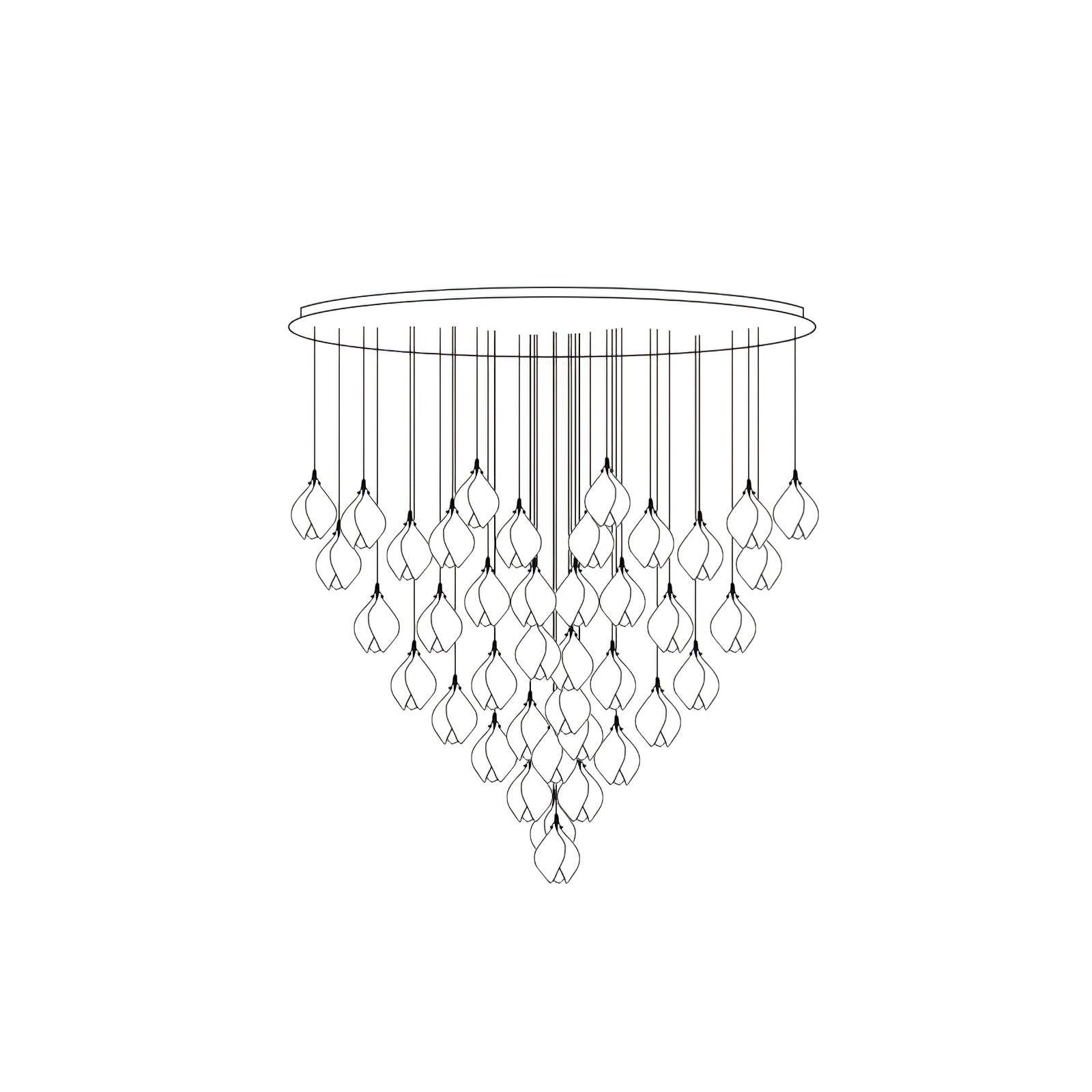 Lustra Pendant Lamp White Floral Ceramic - Letslighting