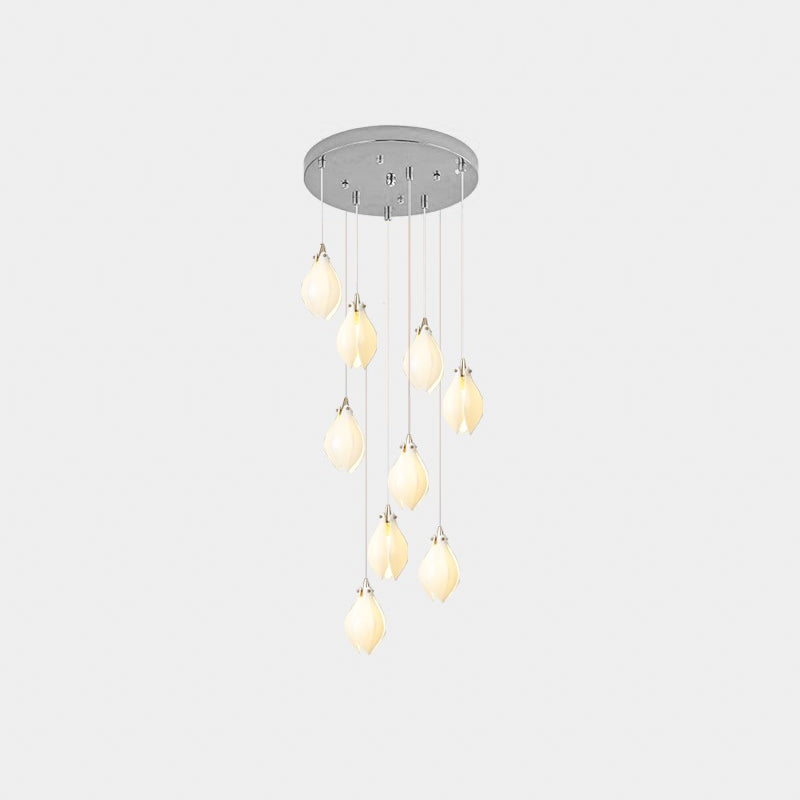 Lustra Pendant Lamp White Floral Ceramic - Letslighting
