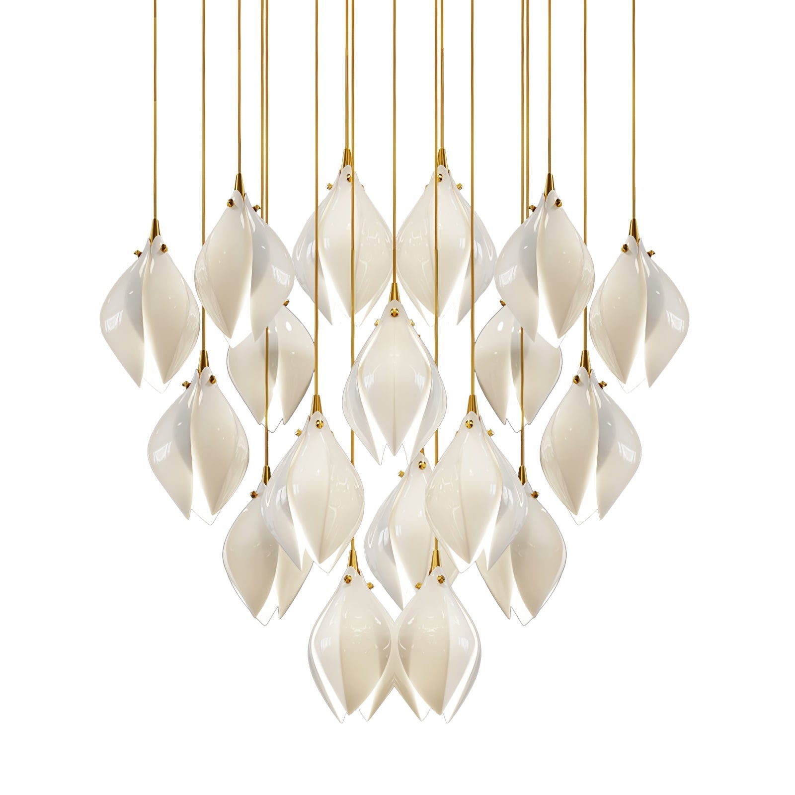 Lustra Pendant Lamp White Floral Ceramic - Letslighting