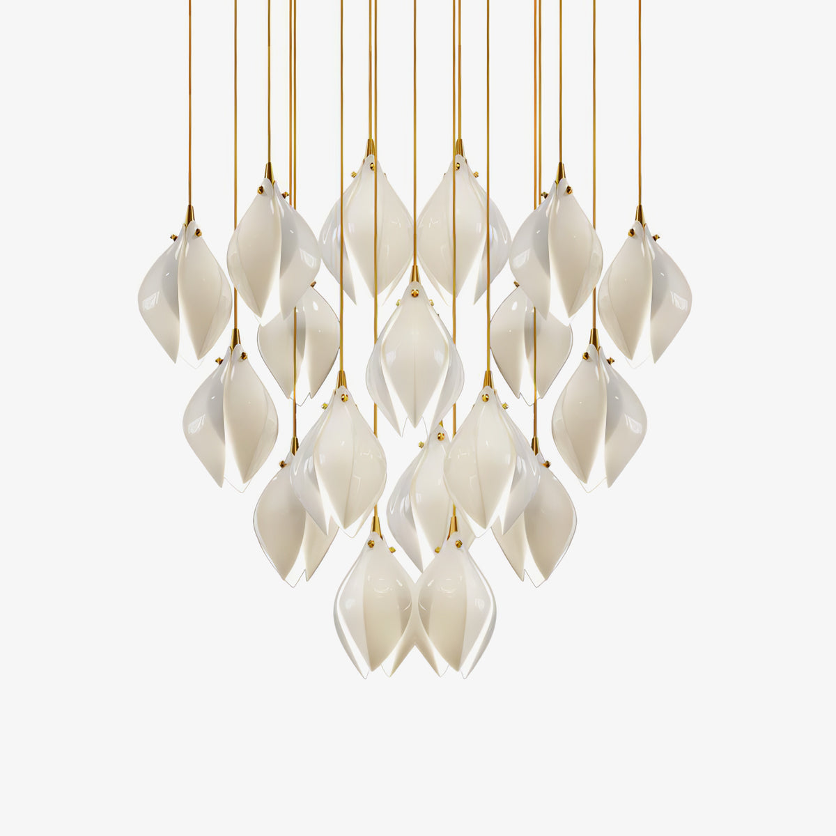 Lustra Pendant Lamp White Floral Ceramic - Letslighting
