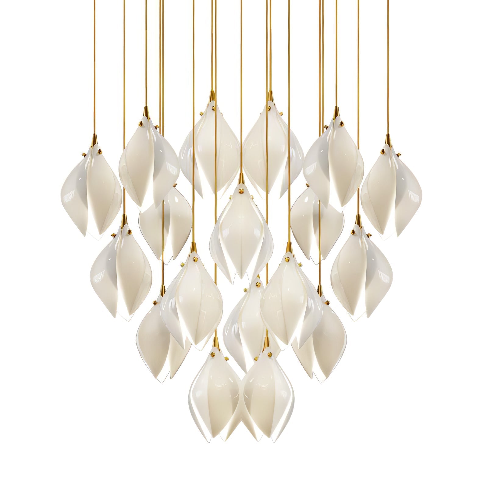 Lustra Pendant Lamp White Floral Ceramic - Letslighting