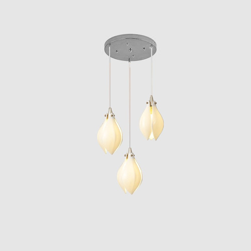 Lustra Pendant Lamp White Floral Ceramic - Letslighting