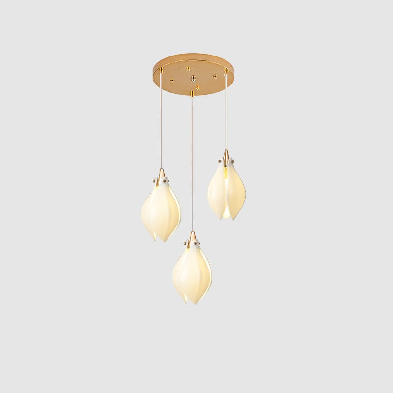 Lustra Pendant Lamp White Floral Ceramic - Letslighting