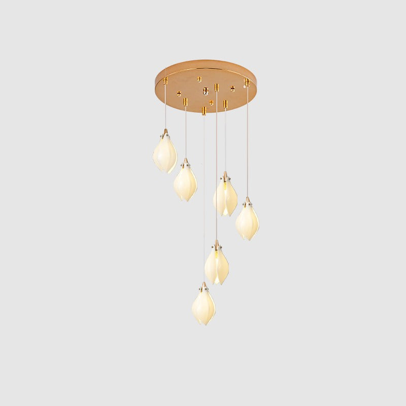 Lustra Pendant Lamp White Floral Ceramic - Letslighting