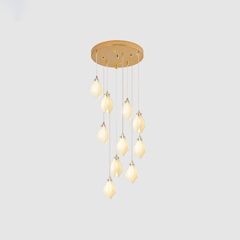 Lustra Pendant Lamp White Floral Ceramic - Letslighting