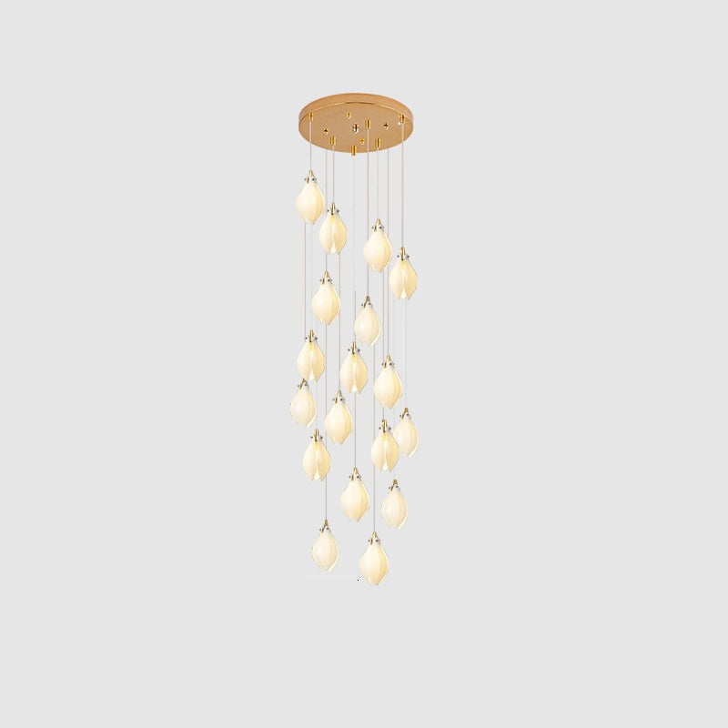 Lustra Pendant Lamp White Floral Ceramic - Letslighting