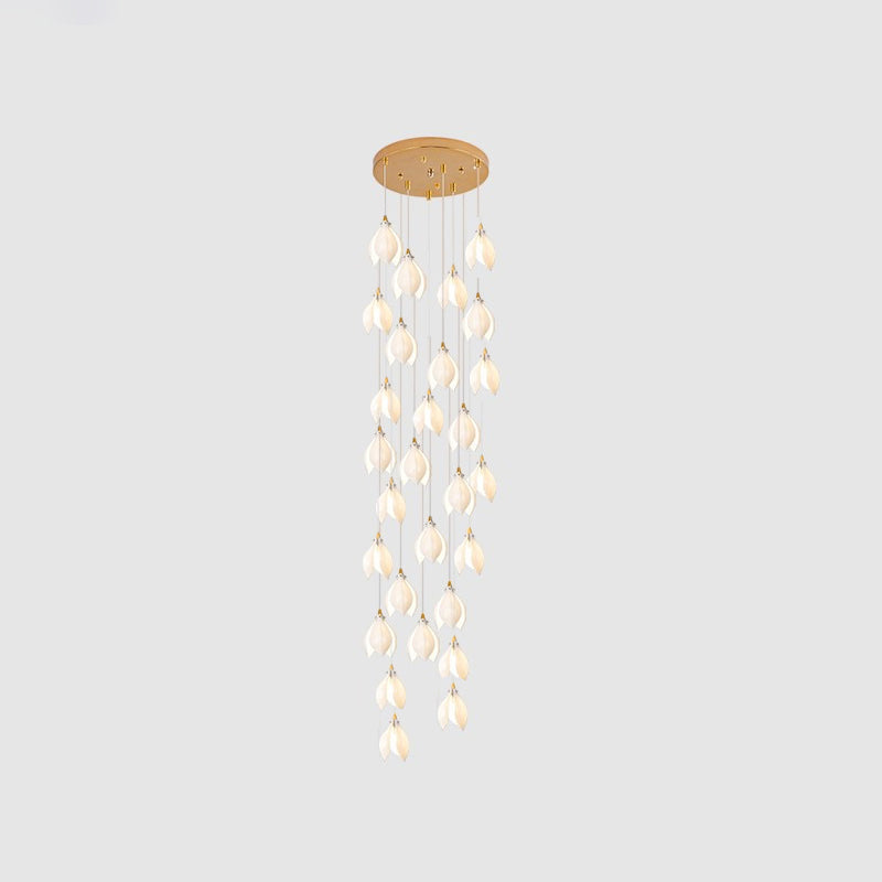 Lustra Pendant Lamp White Floral Ceramic - Letslighting
